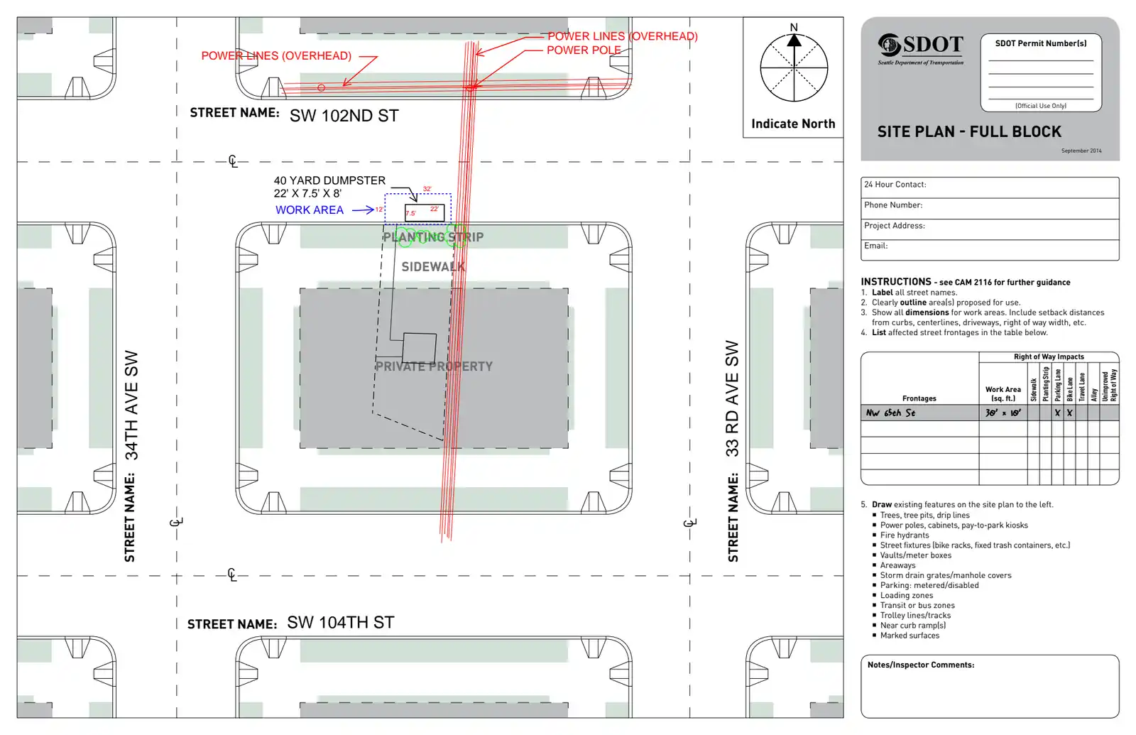 Site plan for 3321 SW 102nd St
