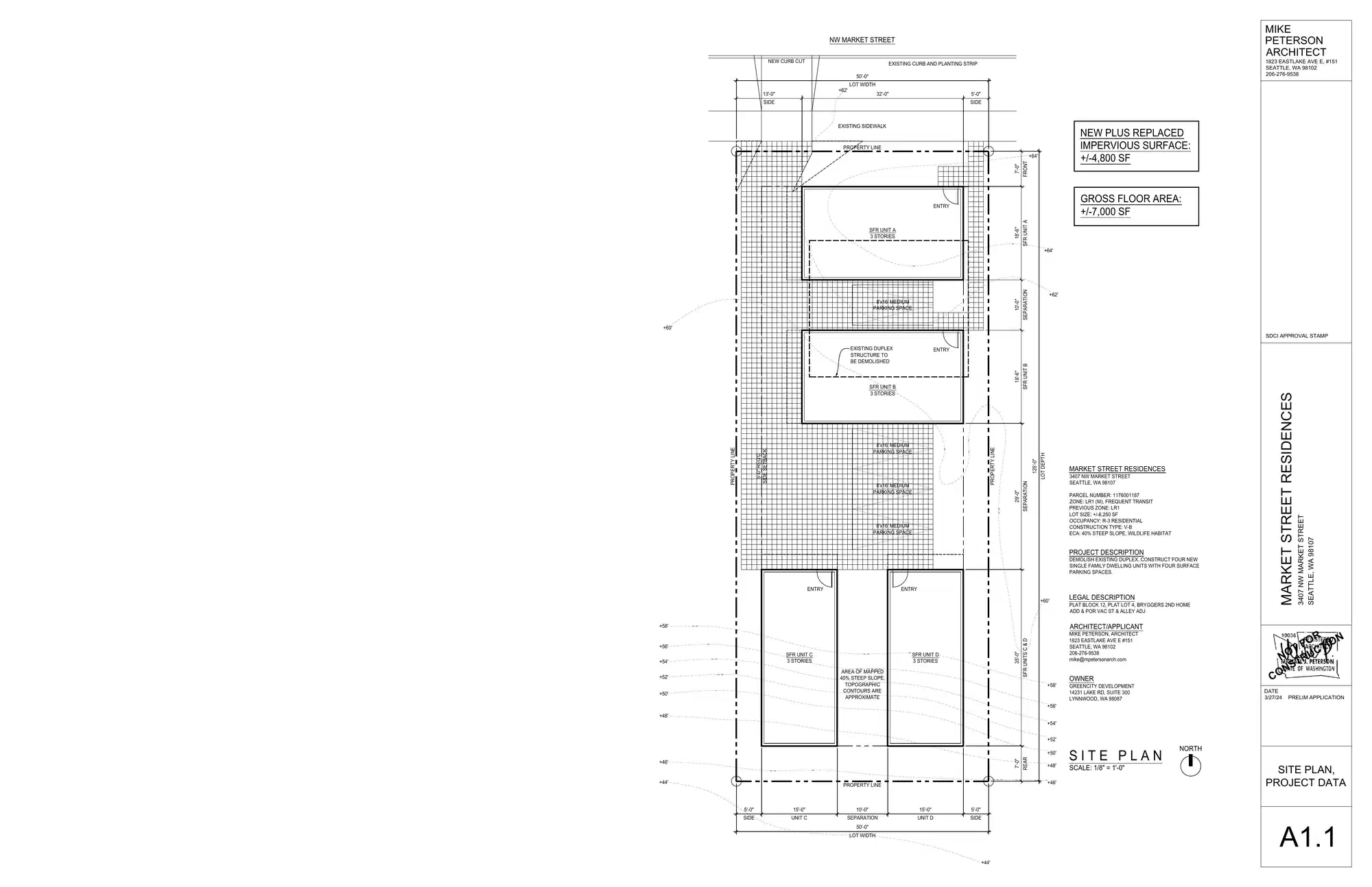 Site plan for 3407 NW Market St