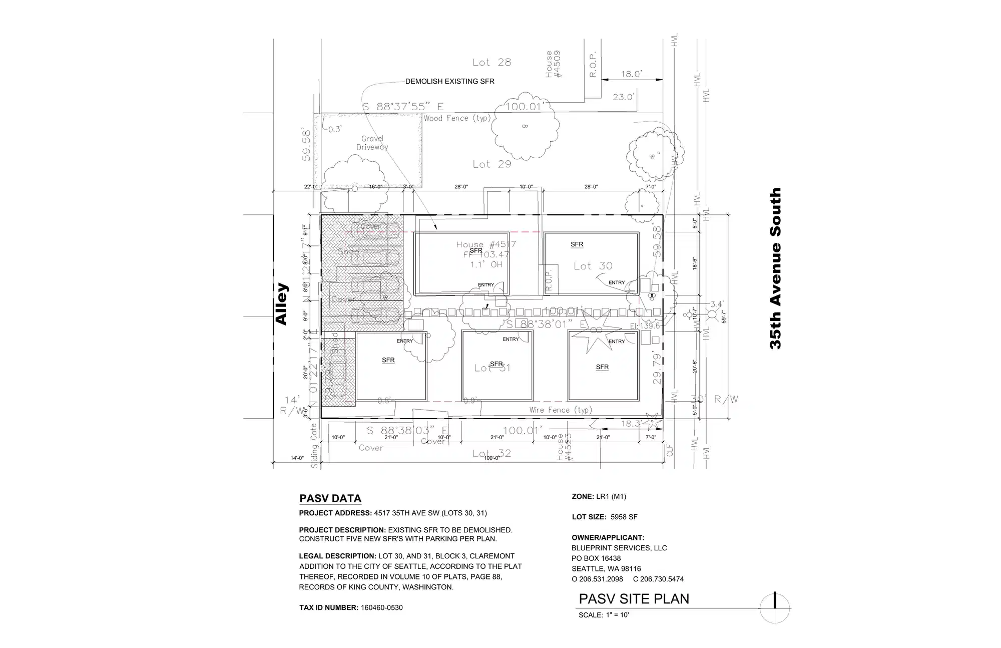 Site plan for 4521 35th Ave S