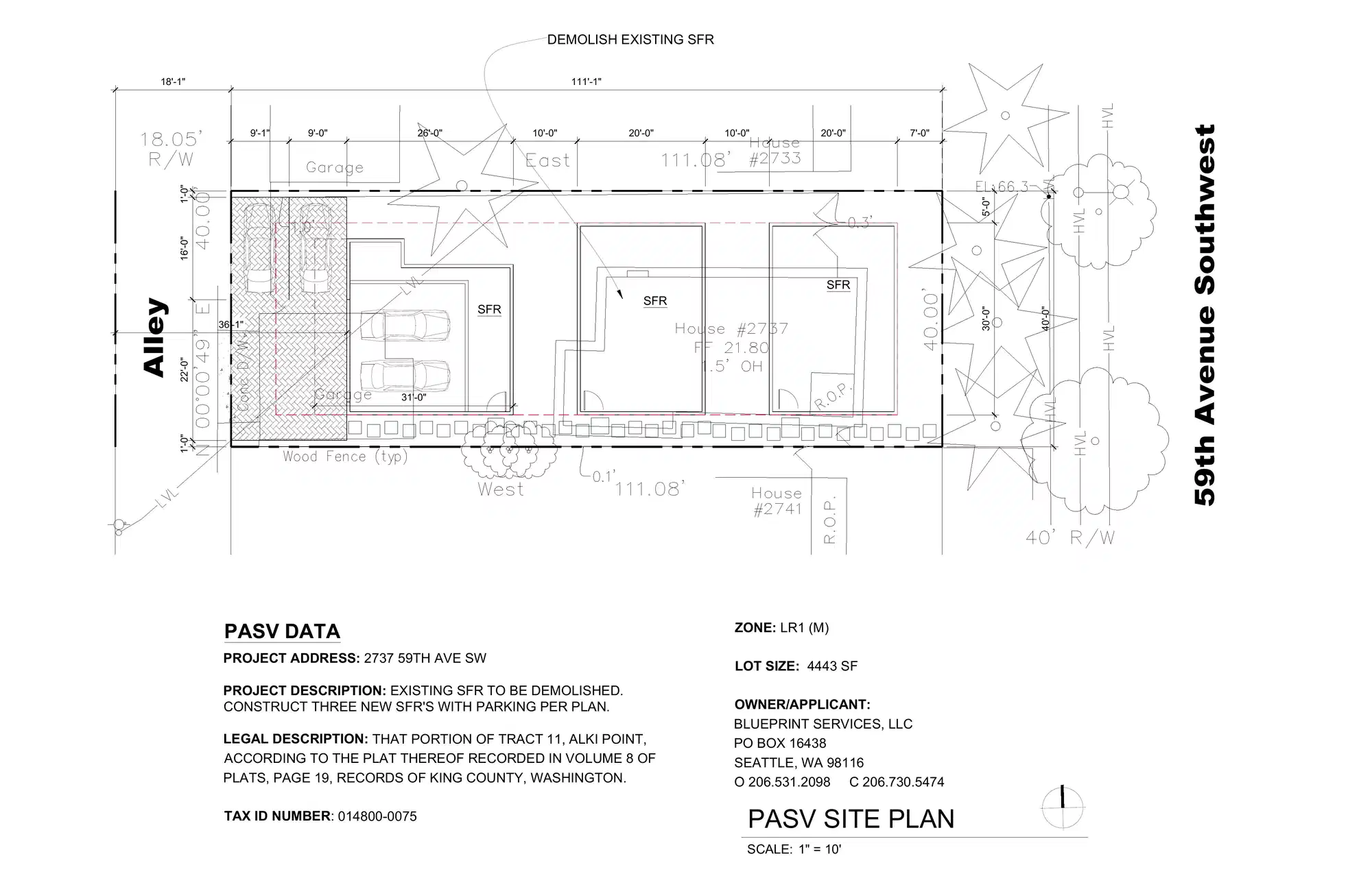 Site plan for 2735 59th Ave SW