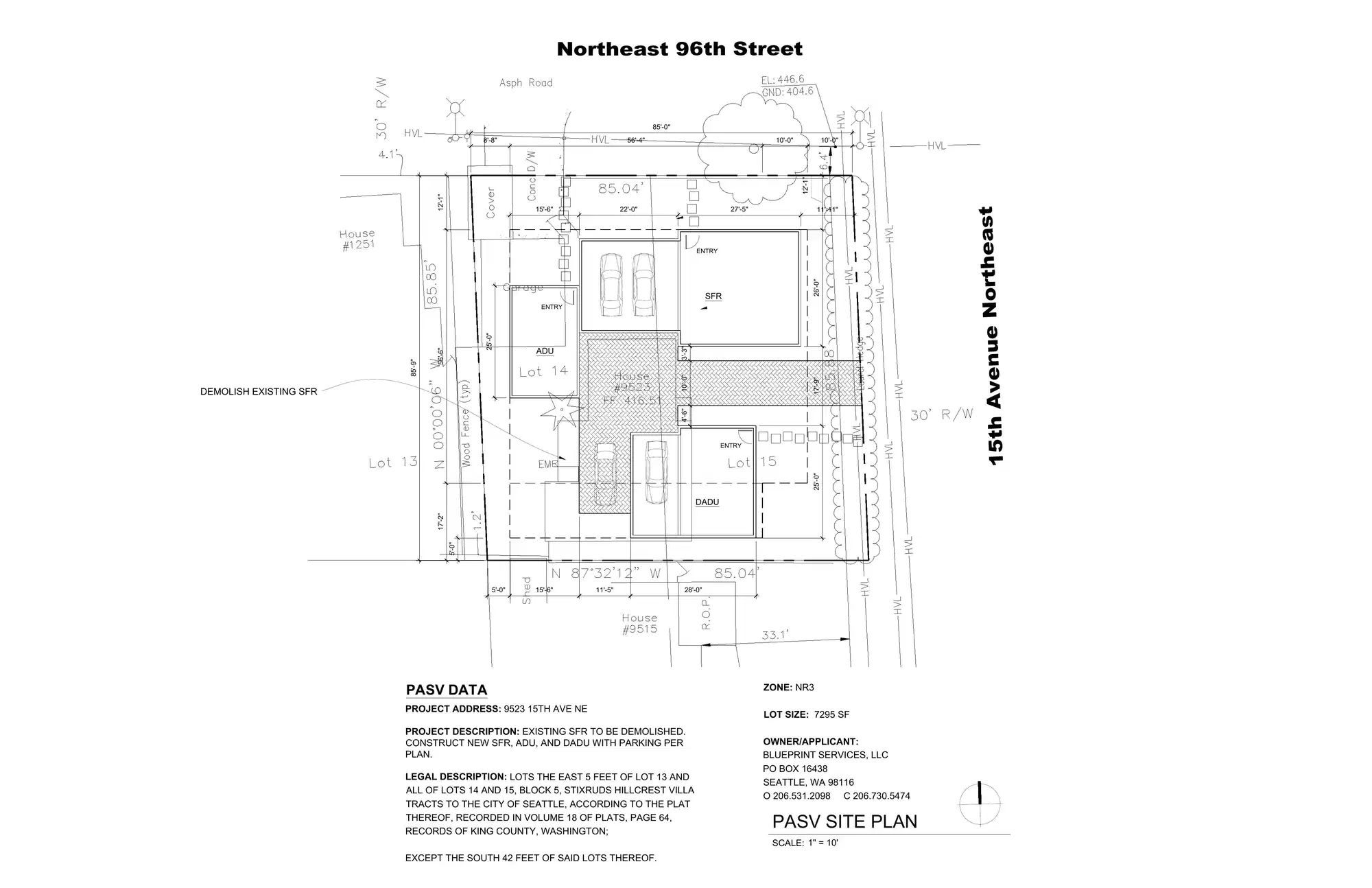 Site plan for 1253 NE 96th St