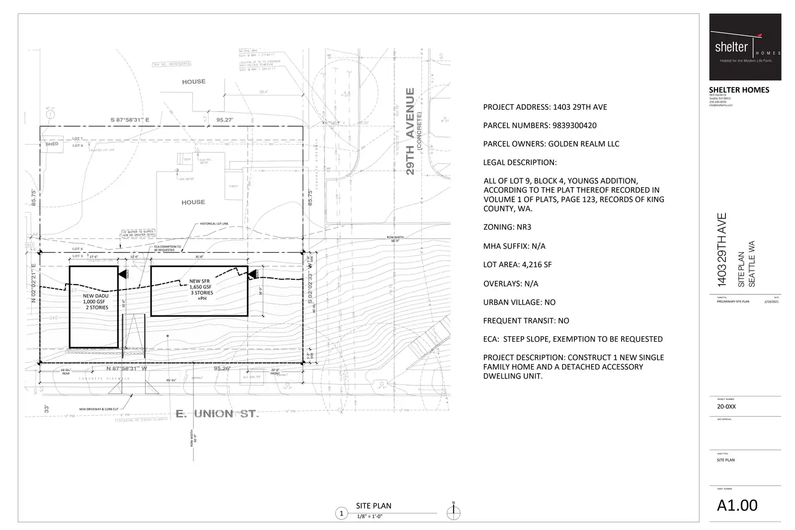 Site plan for 1407 29th Ave