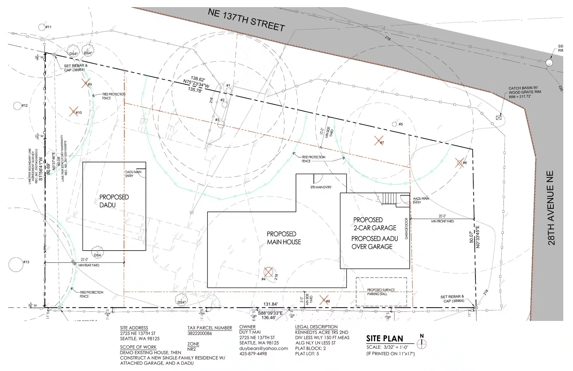Site plan for 2723 NE 137th St