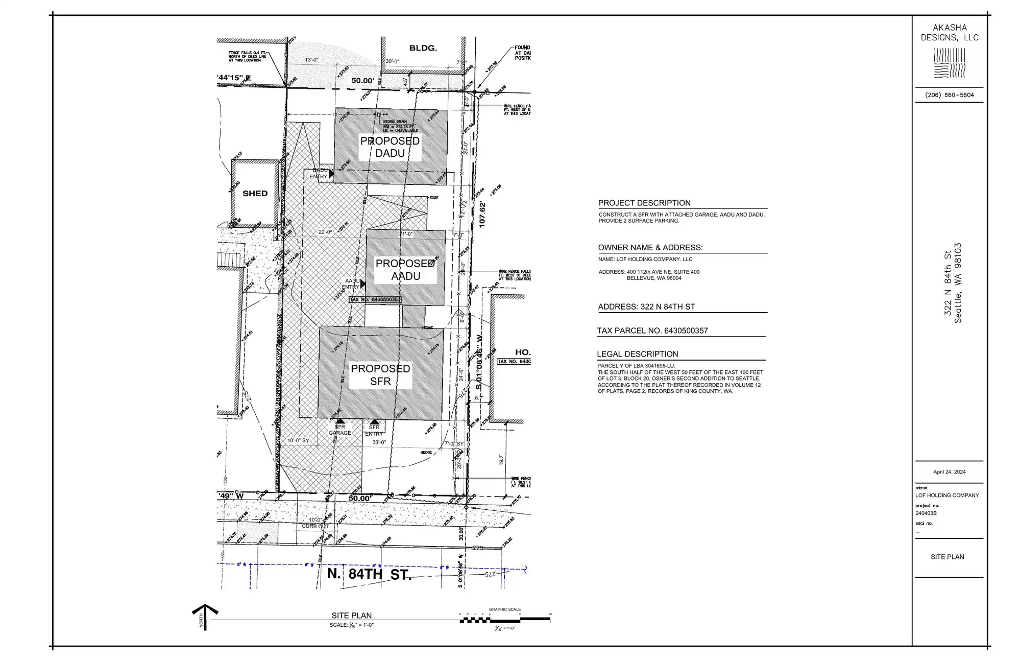 Site plan for 322 N 84th St