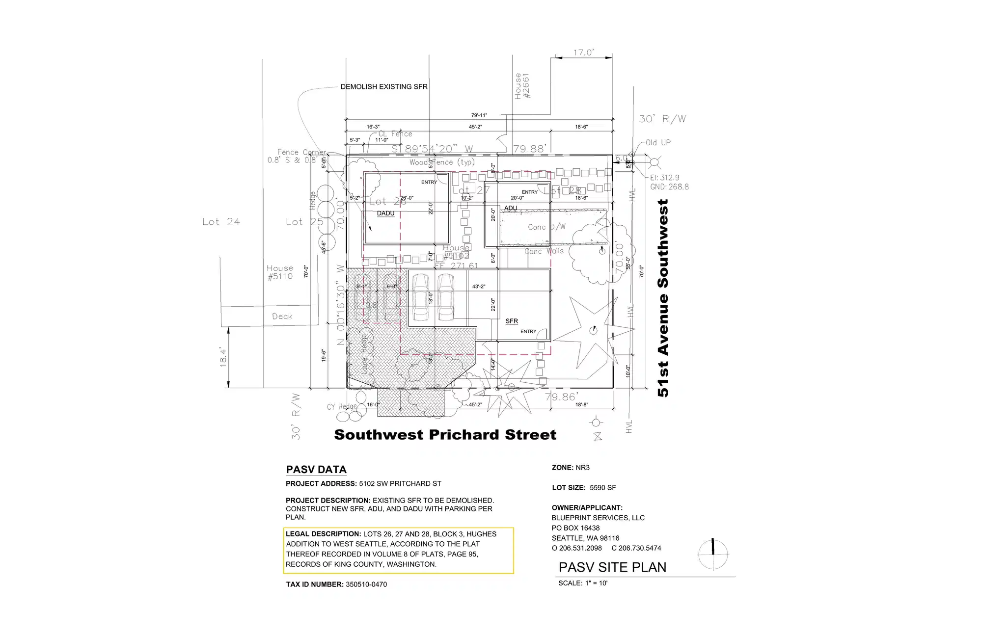Site plan for 2669 51st Ave SW