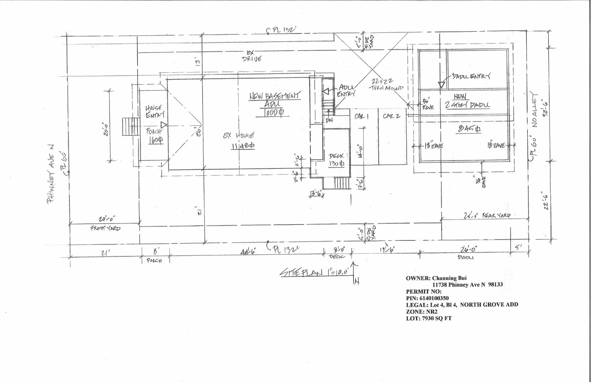 Site plan for 11738 Phinney Ave N
