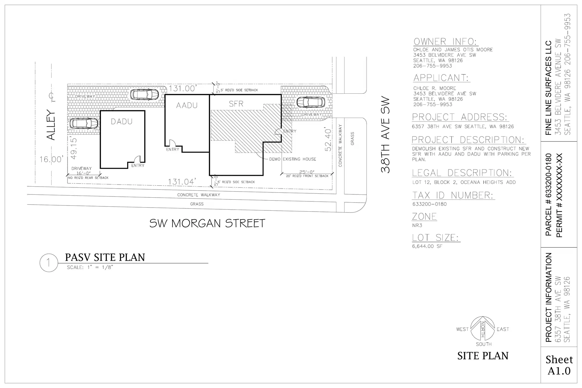 Site plan for 6357 38th Ave SW