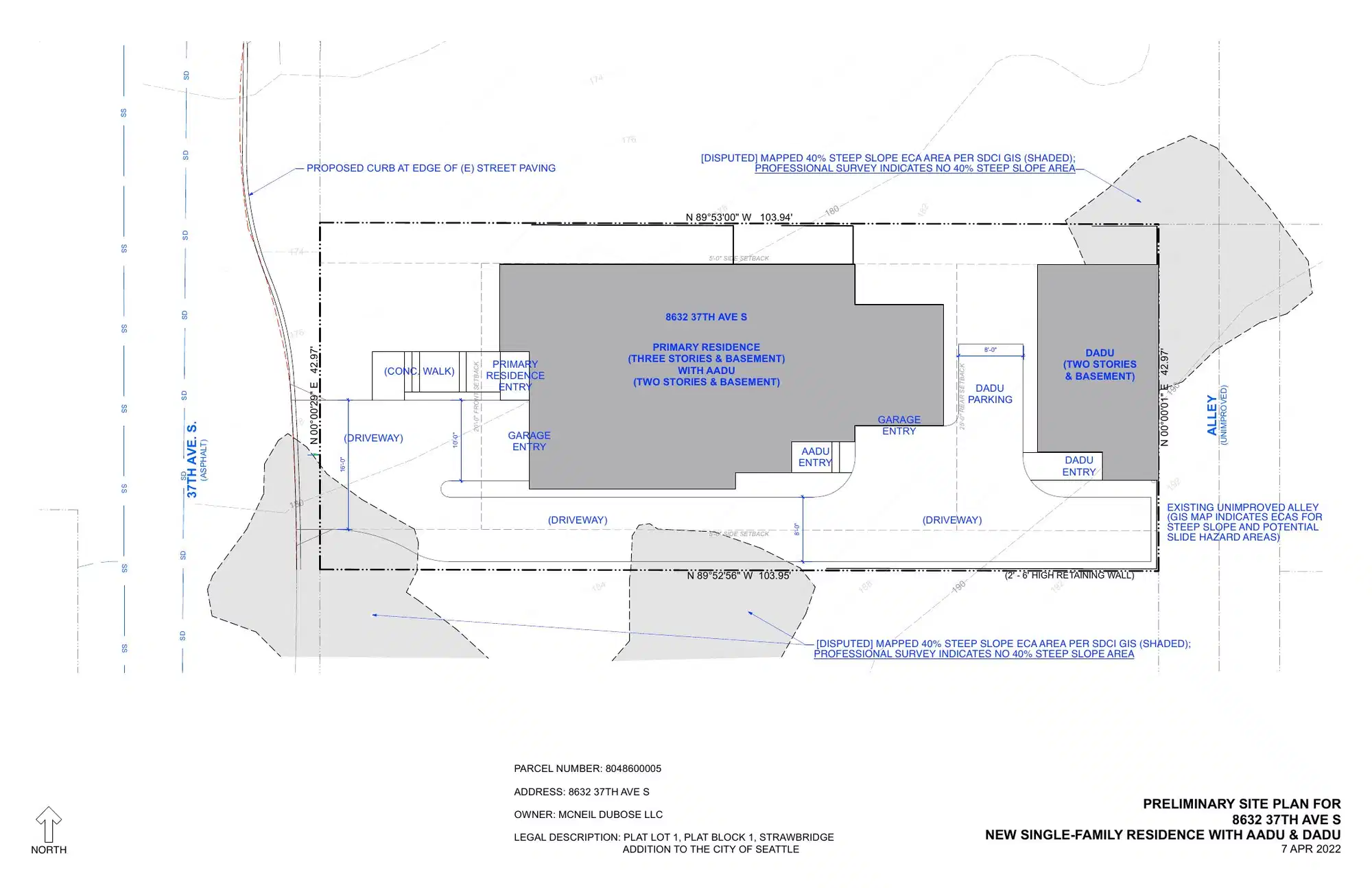 Site plan for 8630 37th Ave S