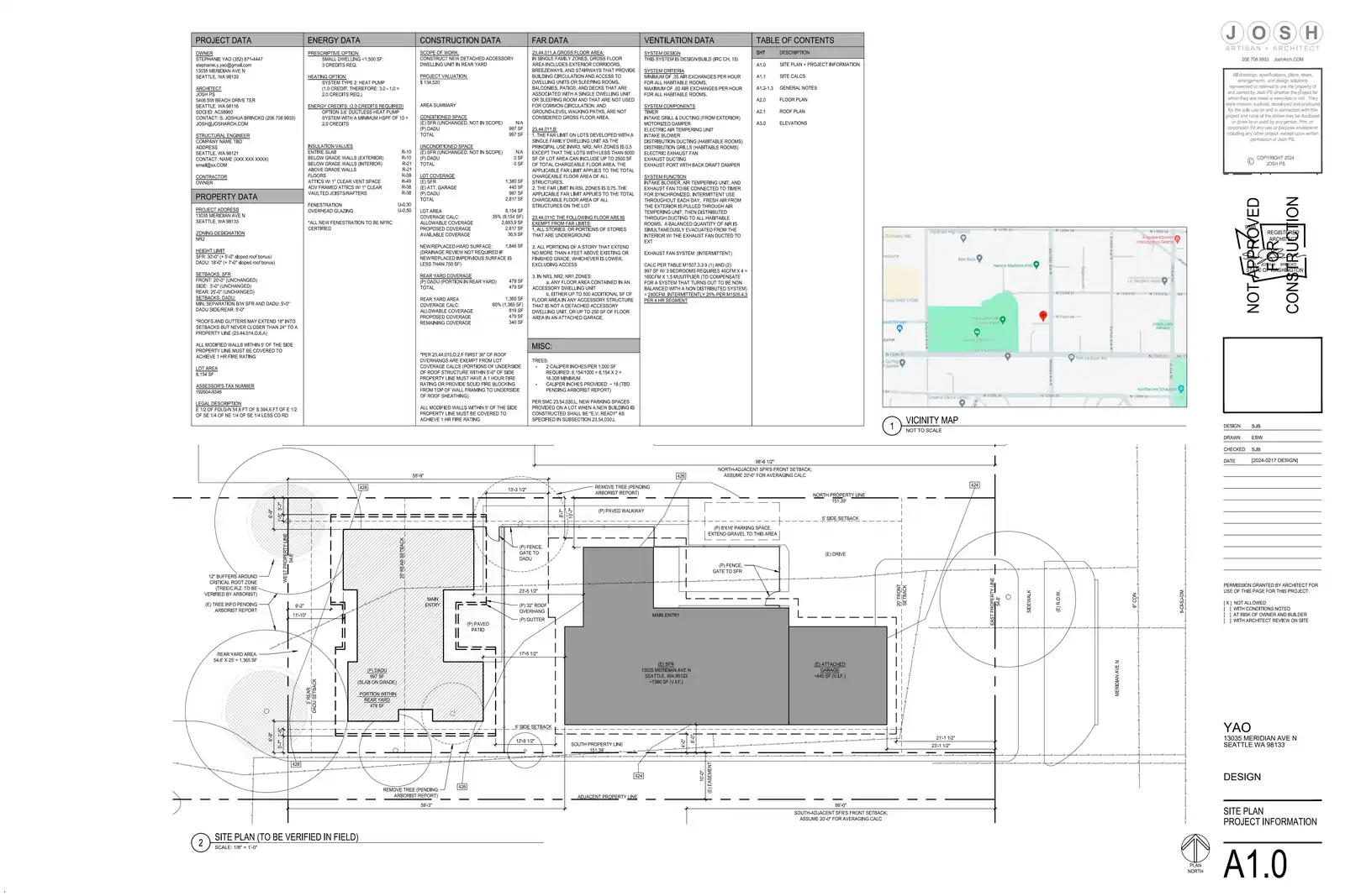 Site plan for 13033 Meridian Ave N