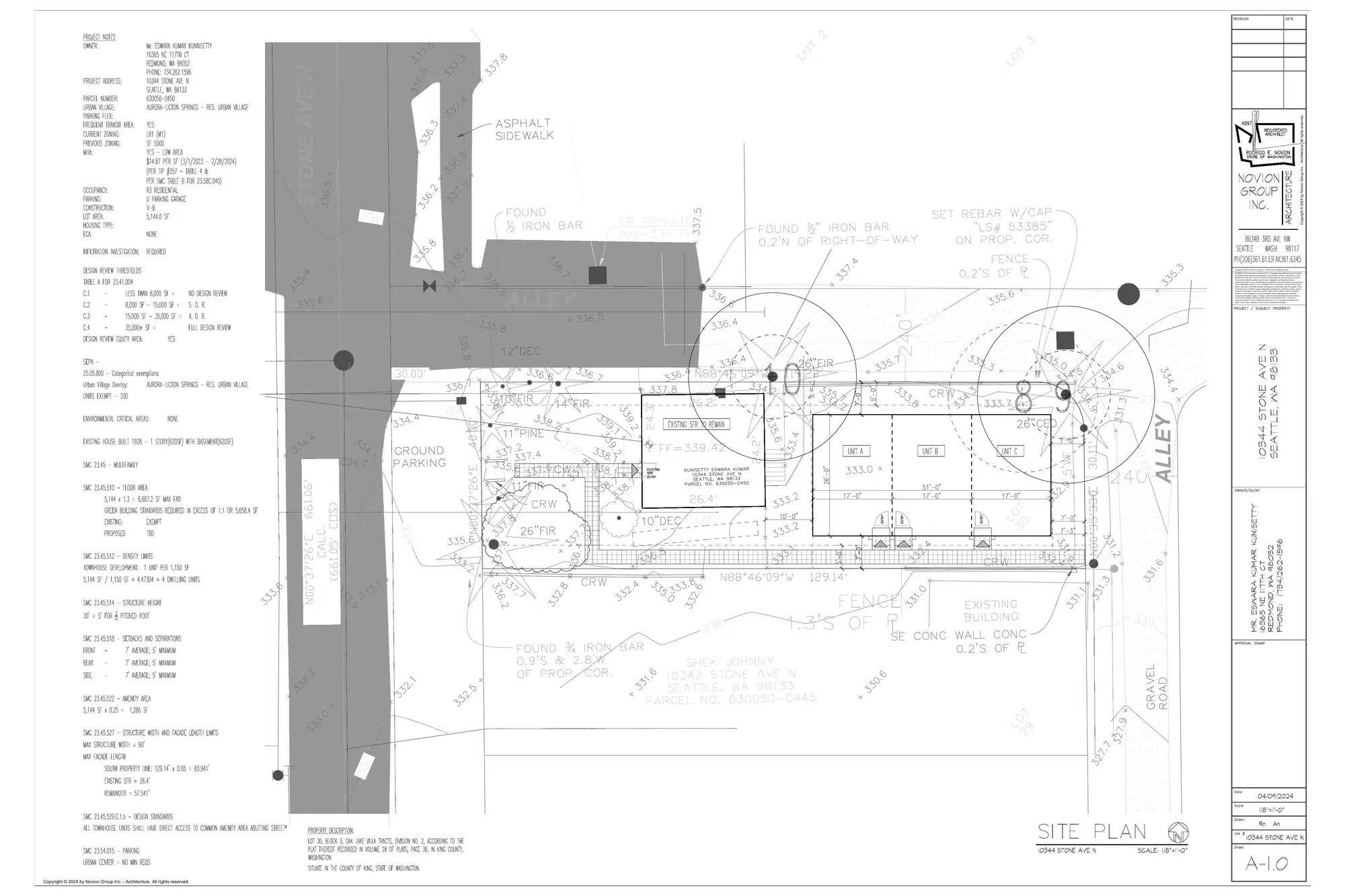 Site plan for 10344 A Stone Ave N
