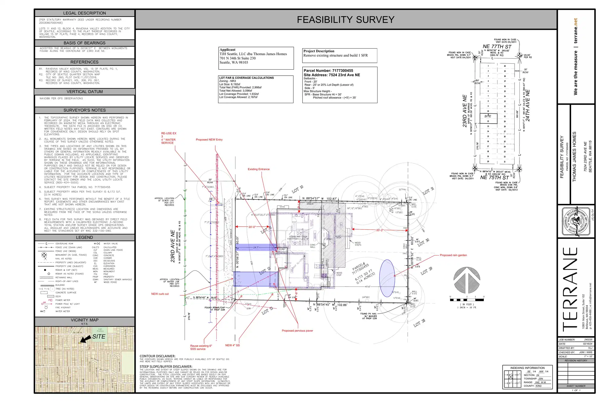 Site plan for 7524 23rd Ave NE