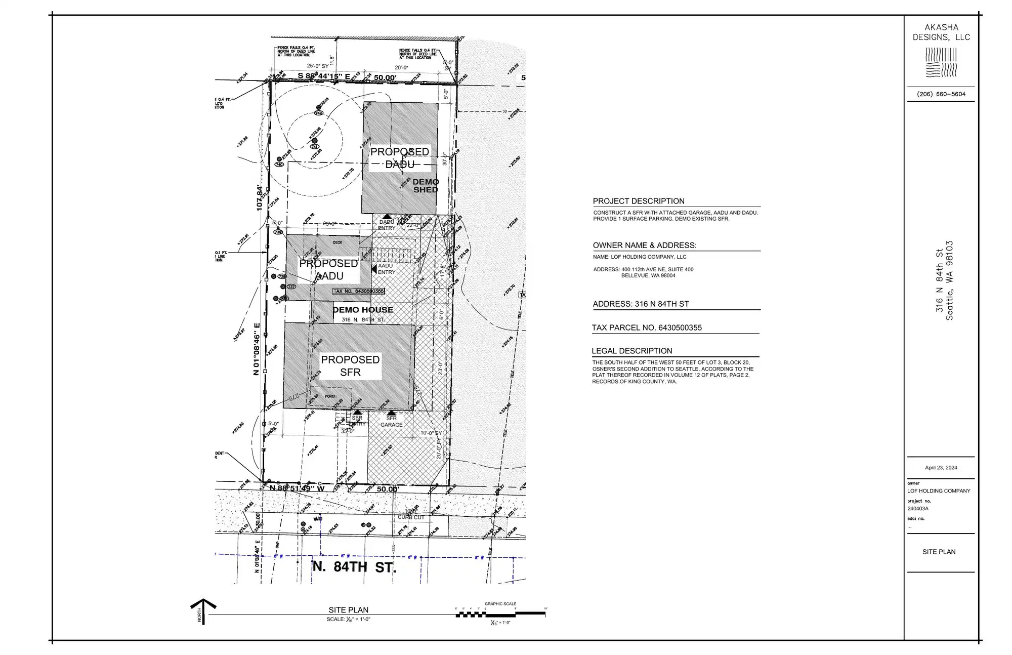 Site plan for 318 N 84th St
