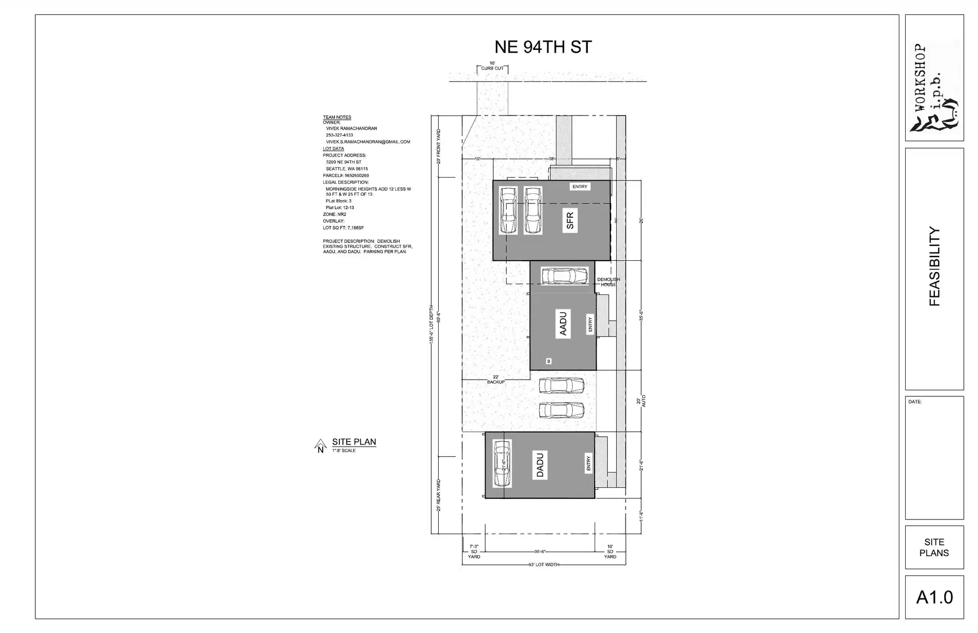 Site plan for 3209 NE 94th St