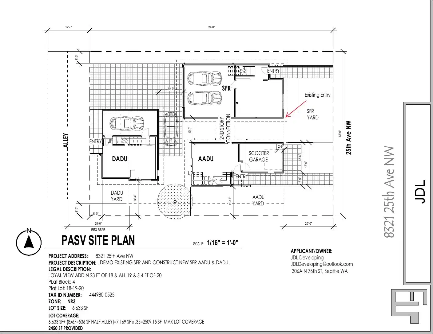 Site plan for 8321 A 25th Ave NW