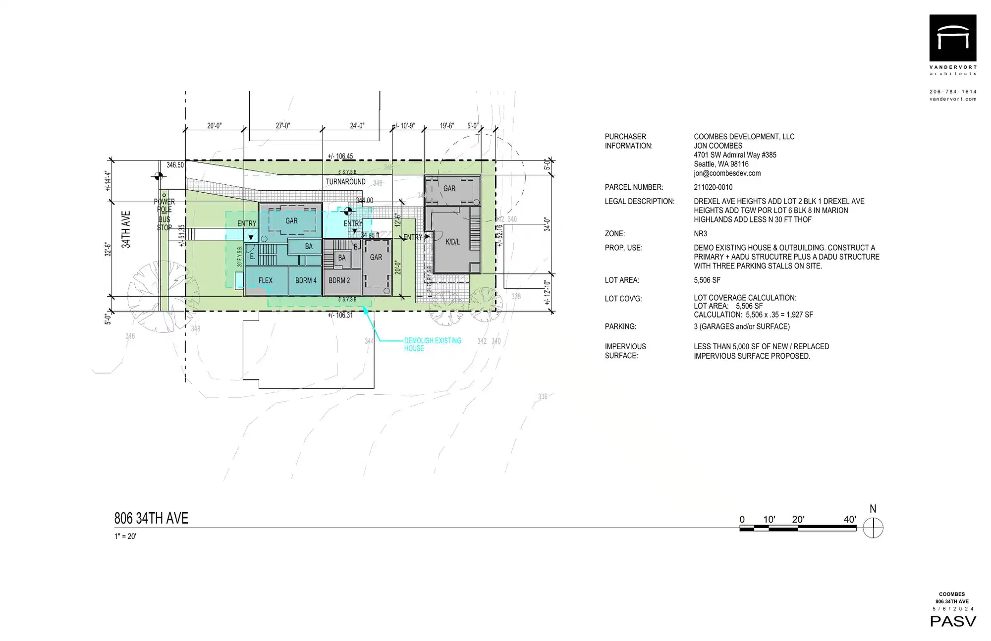 Site plan for 806 34th Ave