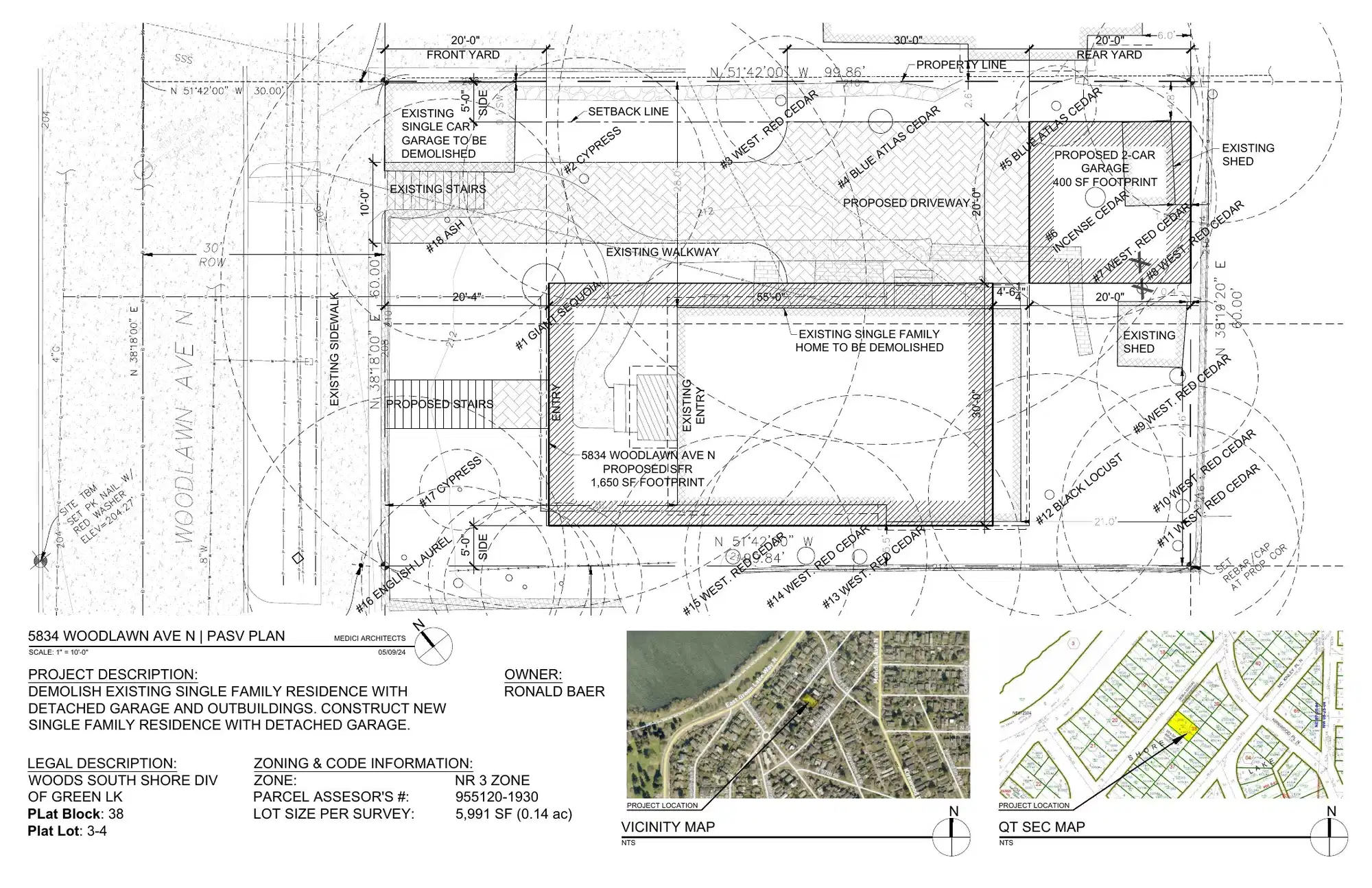 Site plan for 5834 Woodlawn Ave N
