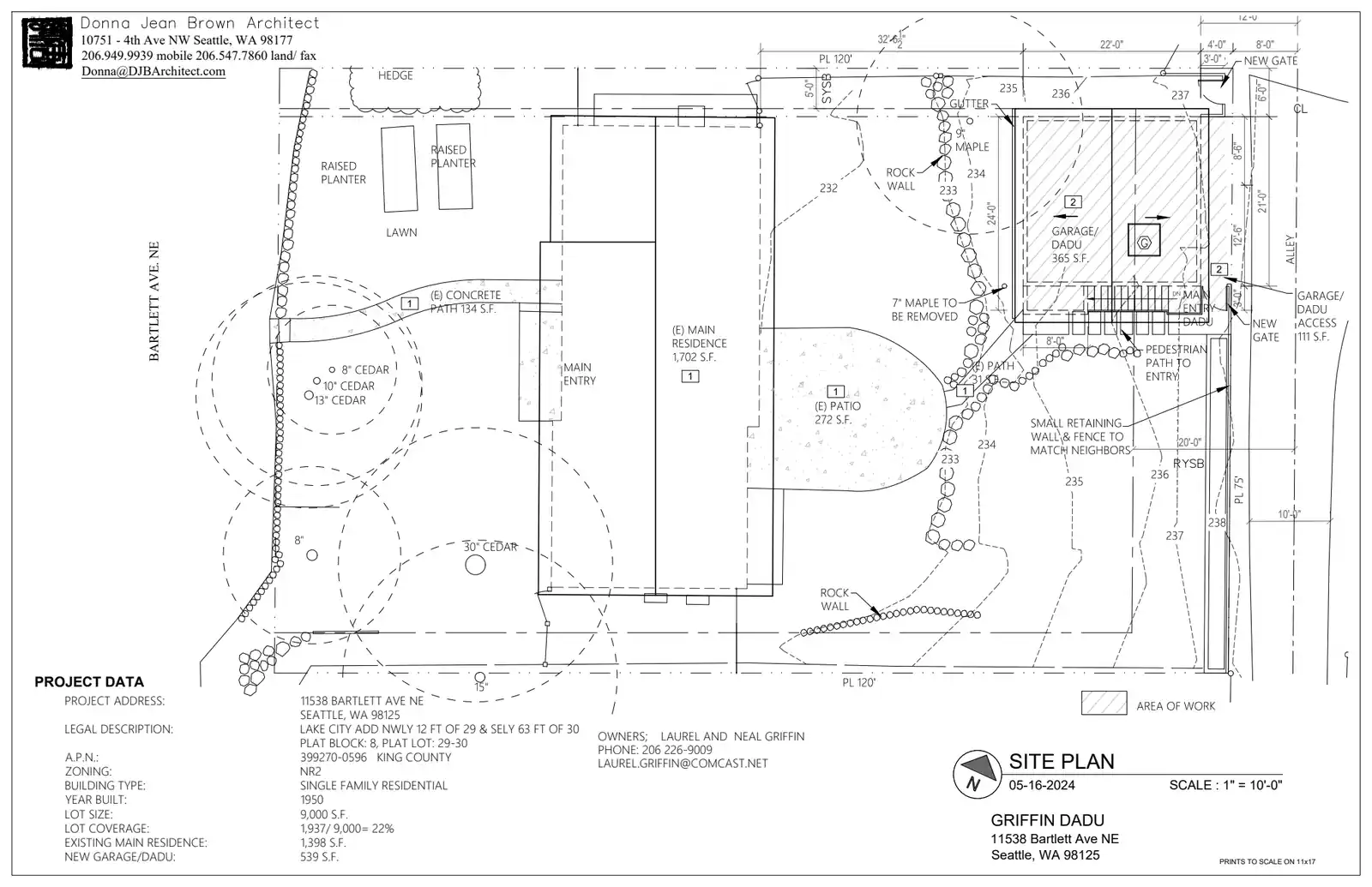 Site plan for 11538 Bartlett Ave NE