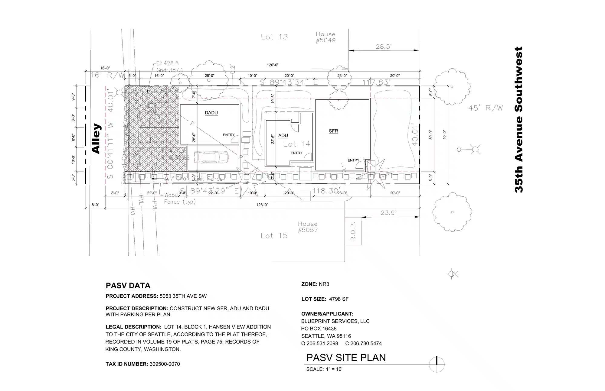 Site plan for 5053 35th Ave SW