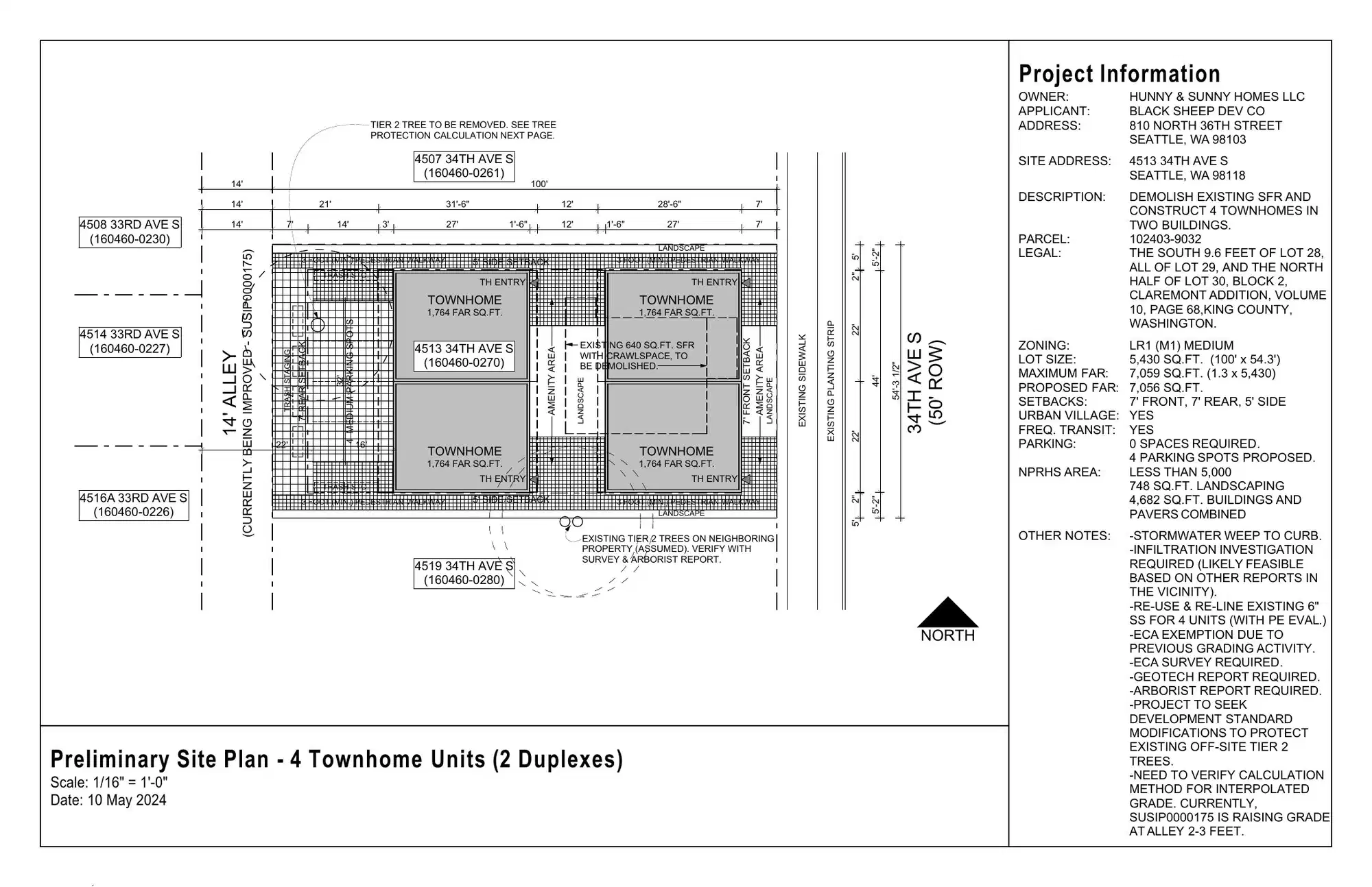 Site plan for 4513 34th Ave S