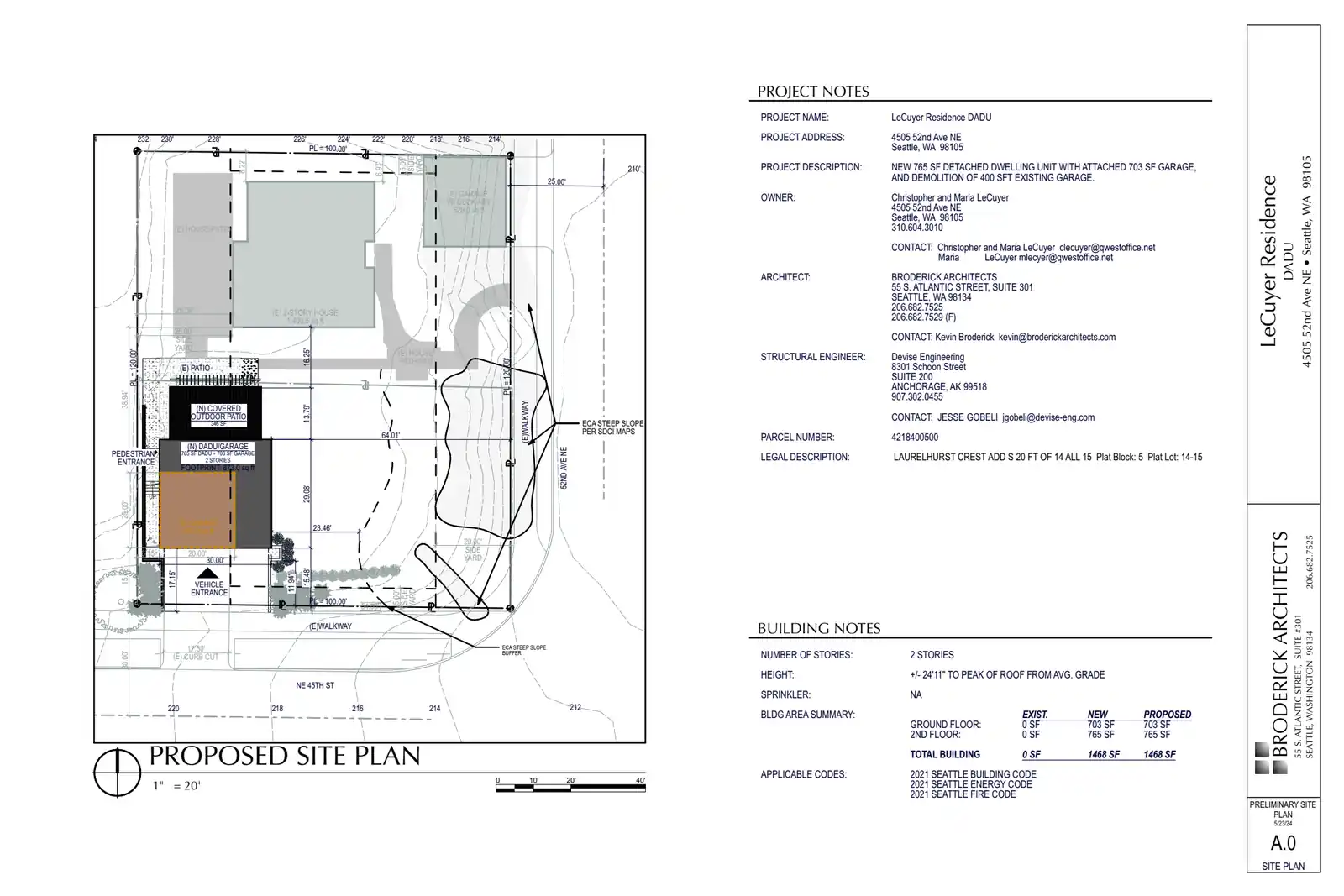Site plan for 4505 52nd Ave NE