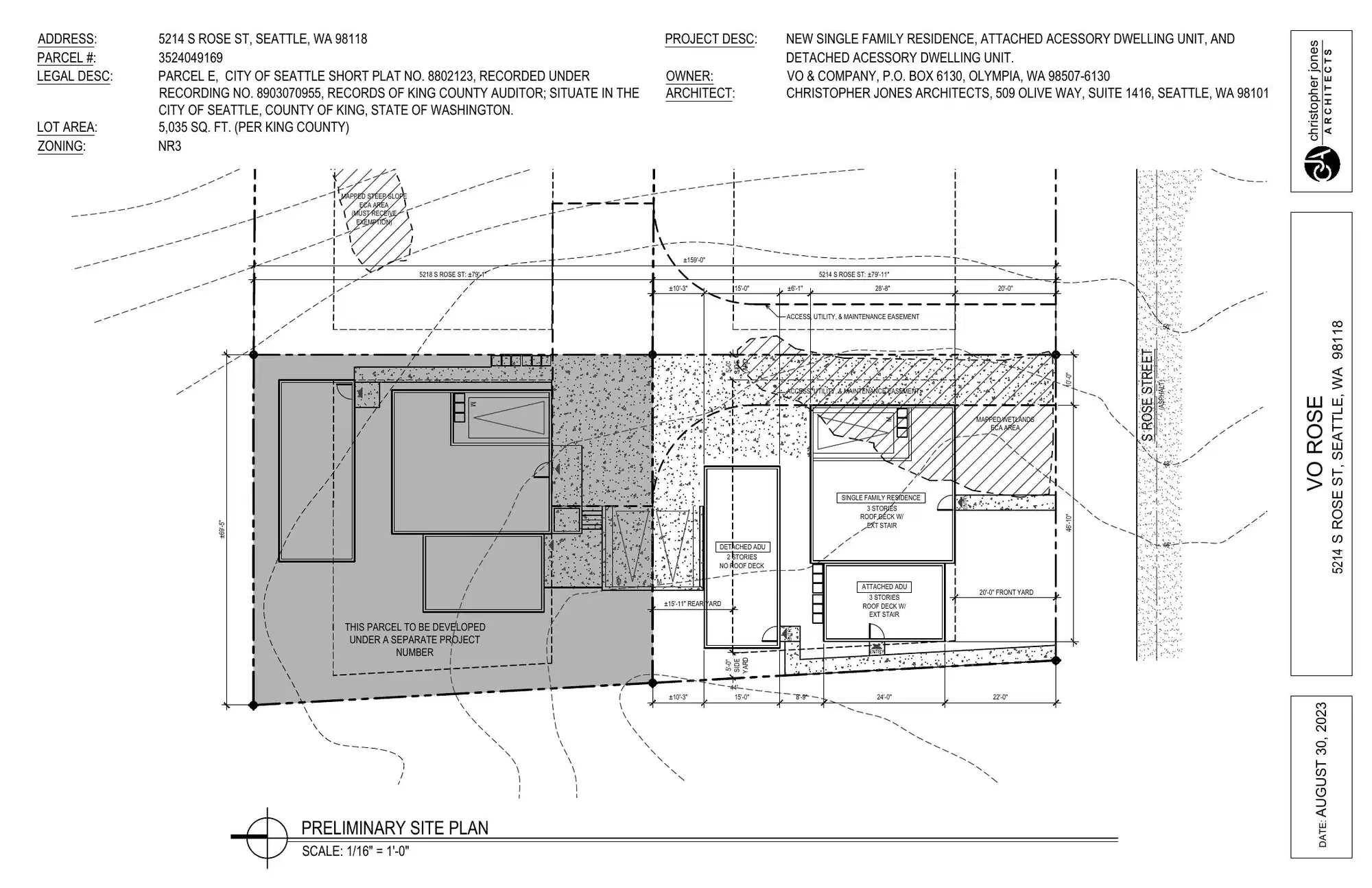 Site plan for 5214 S Rose St