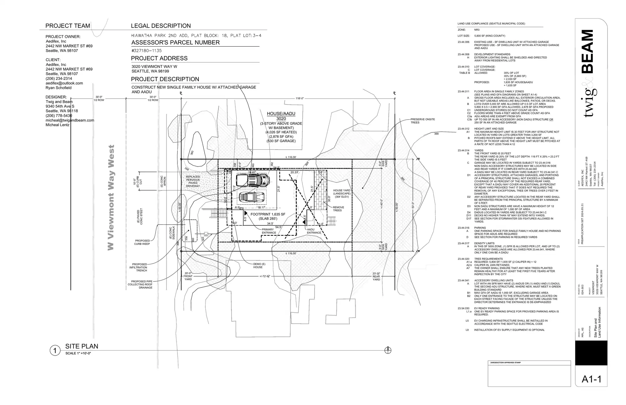 Site plan for 3020 West Viewmont Way W