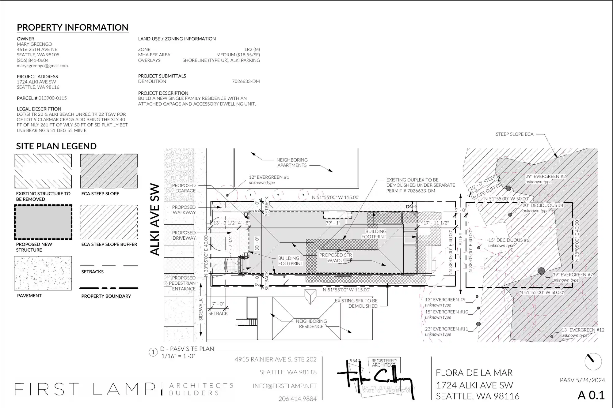 Site plan for 1724 Alki Ave SW