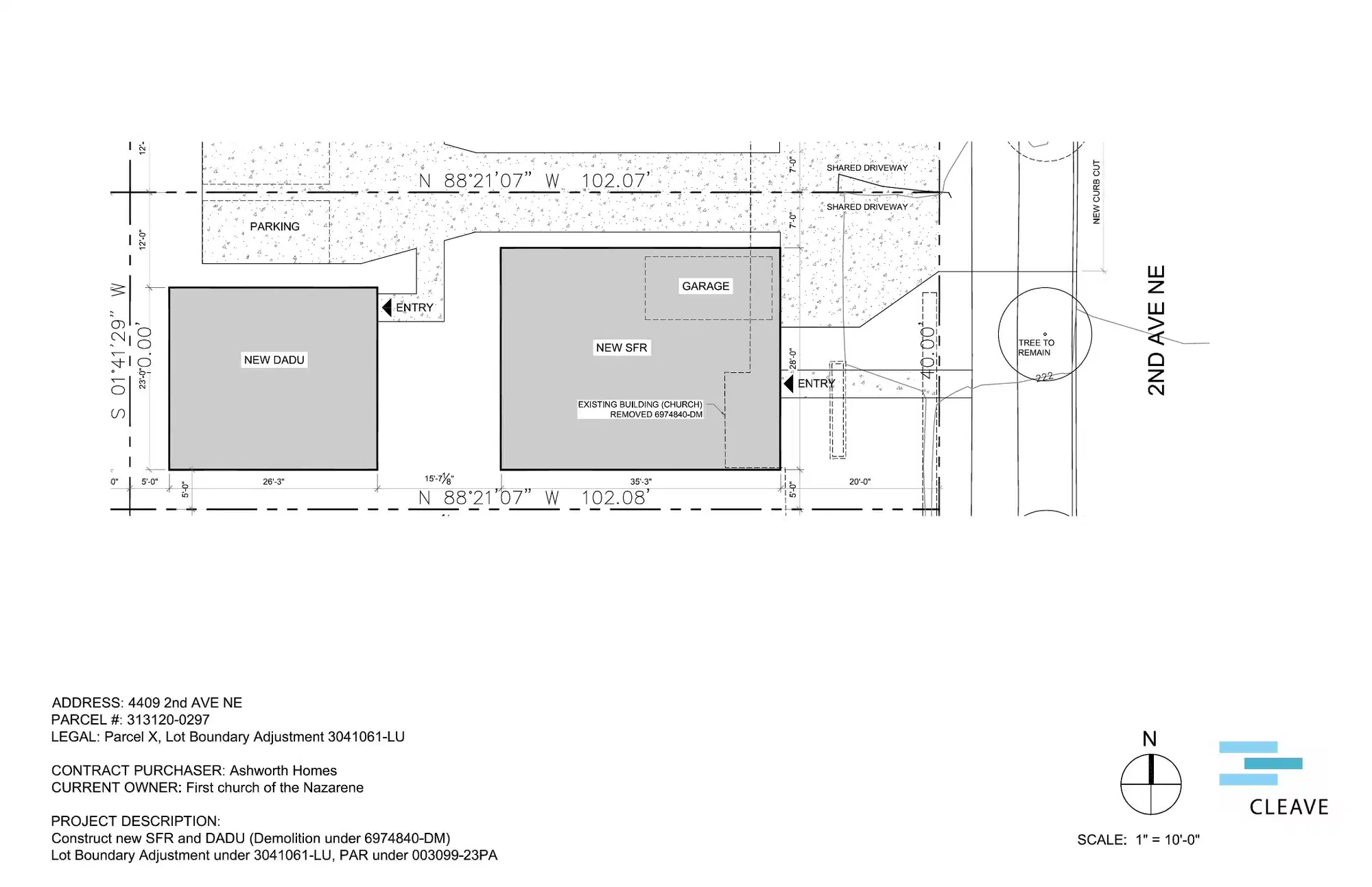 Site plan for 4409 2nd Ave NE