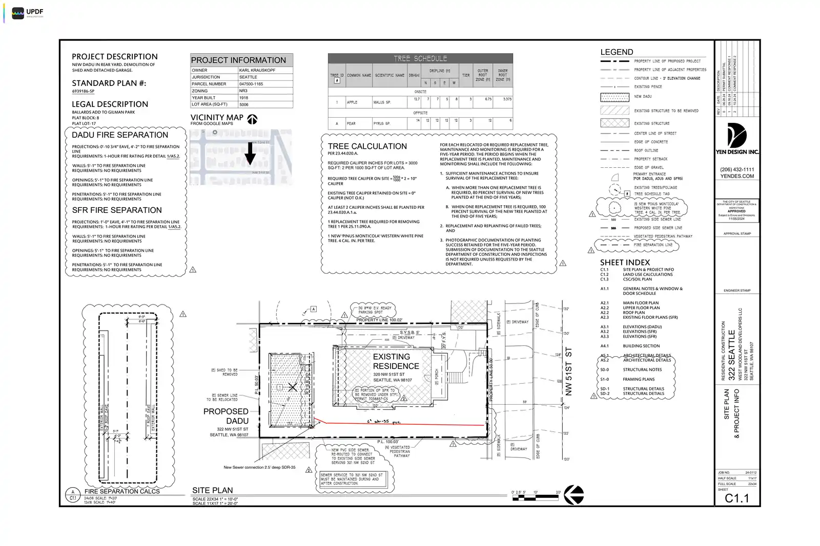Site plan for 322 NW 51st St