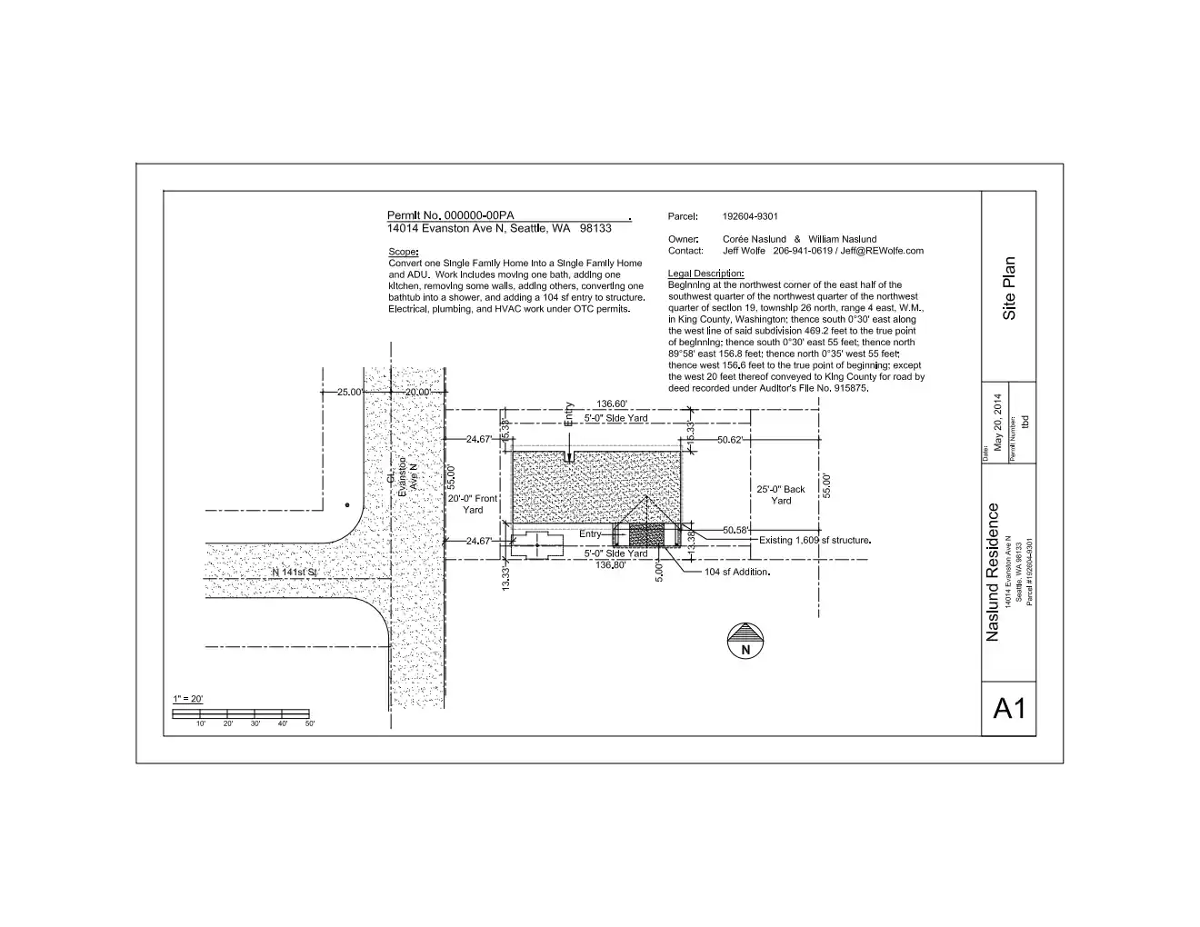 Site plan for 14014 Evanston Ave N