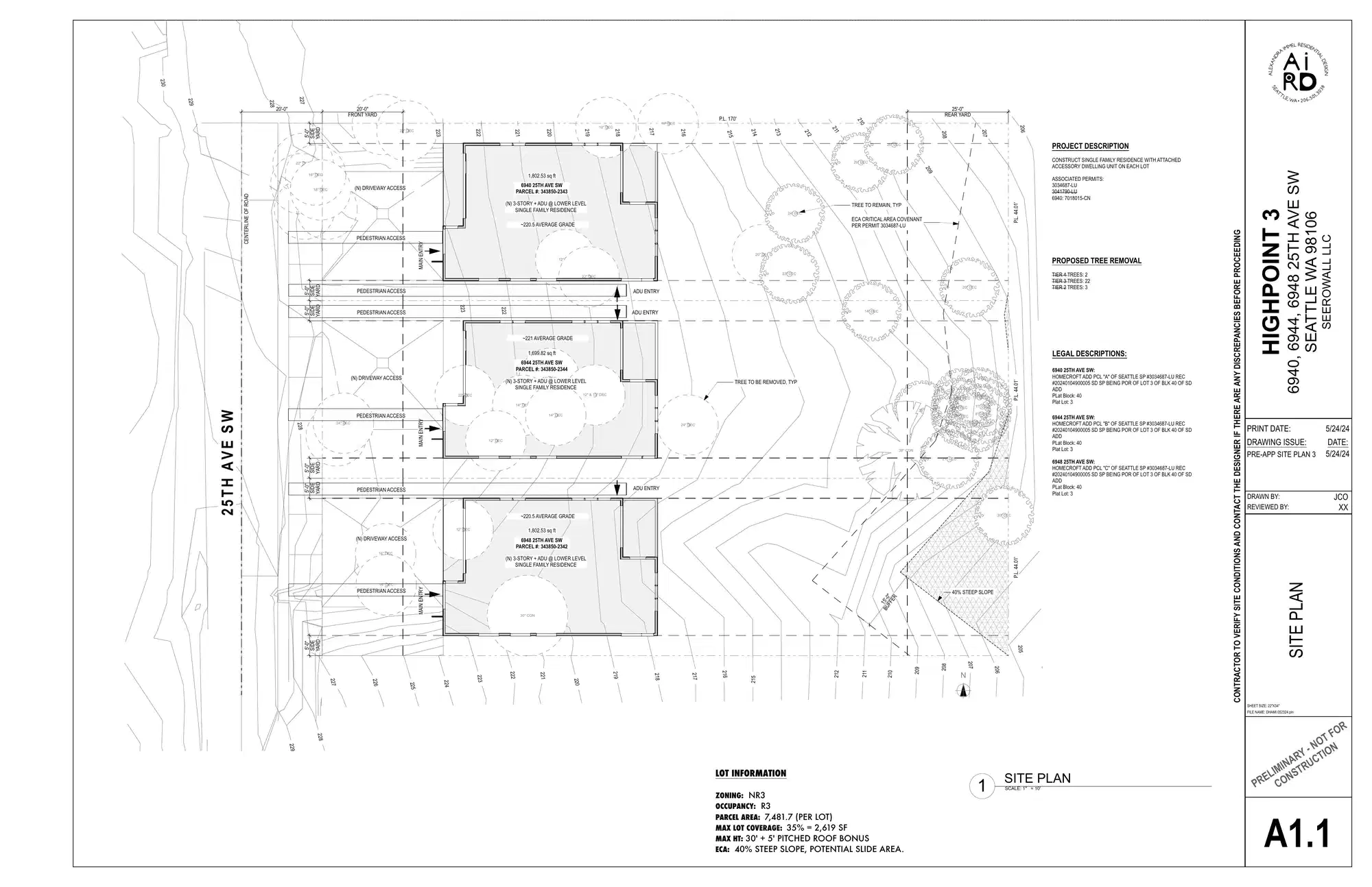 Site plan for 6948 25th Ave SW