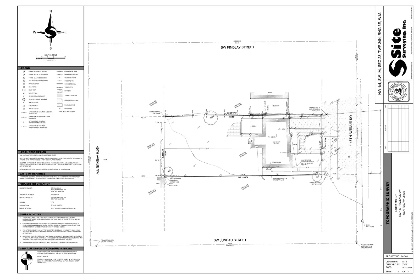 Site plan for 5629 48th Ave SW