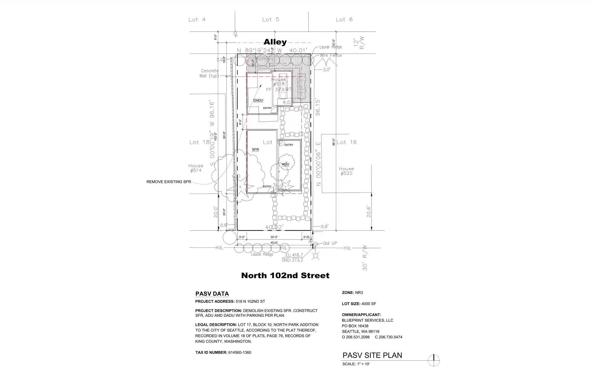 Site plan for 520 N 102nd St