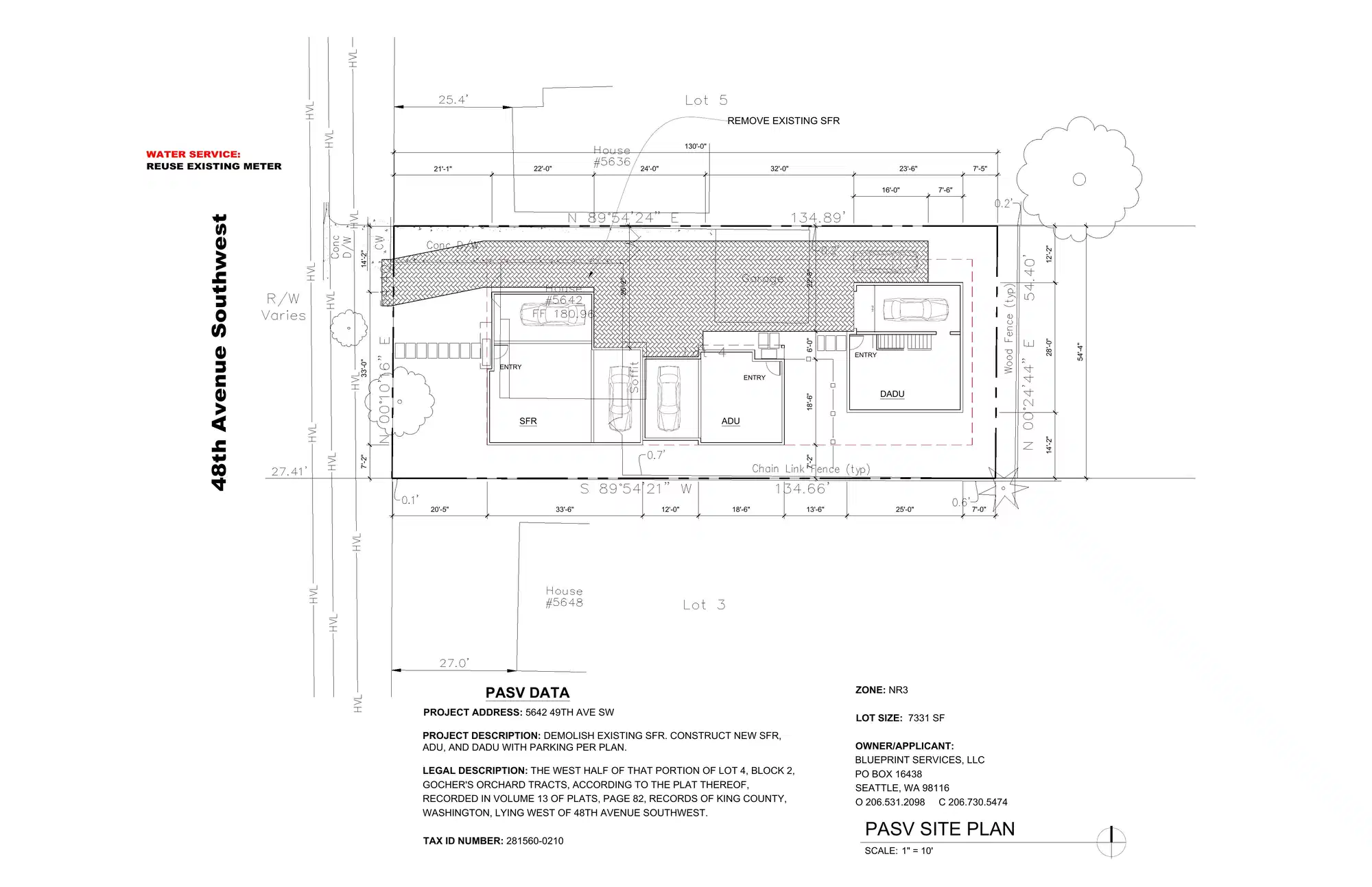 Site plan for 5642 49th Ave SW