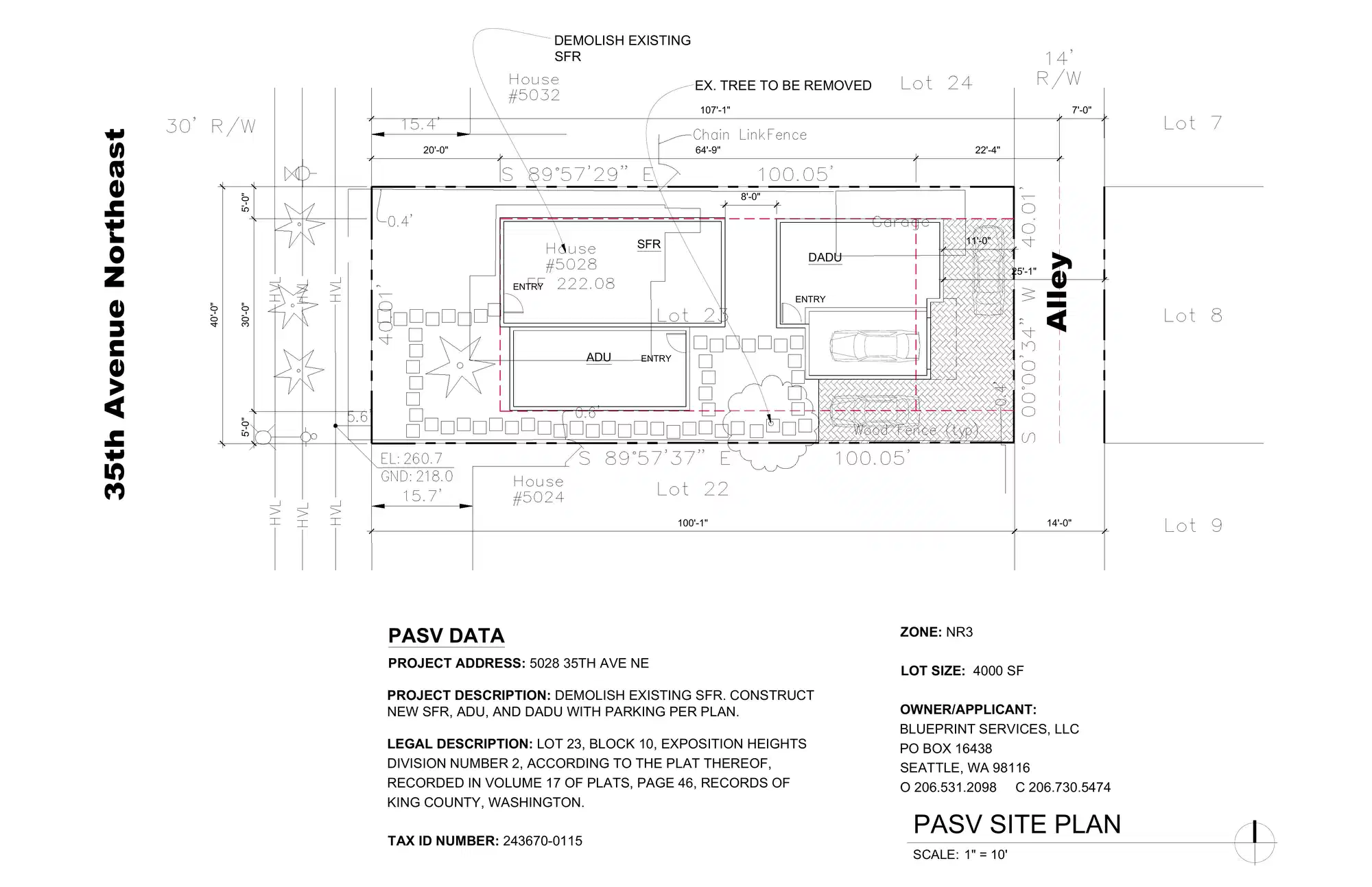 Site plan for 5028 35th Ave NE