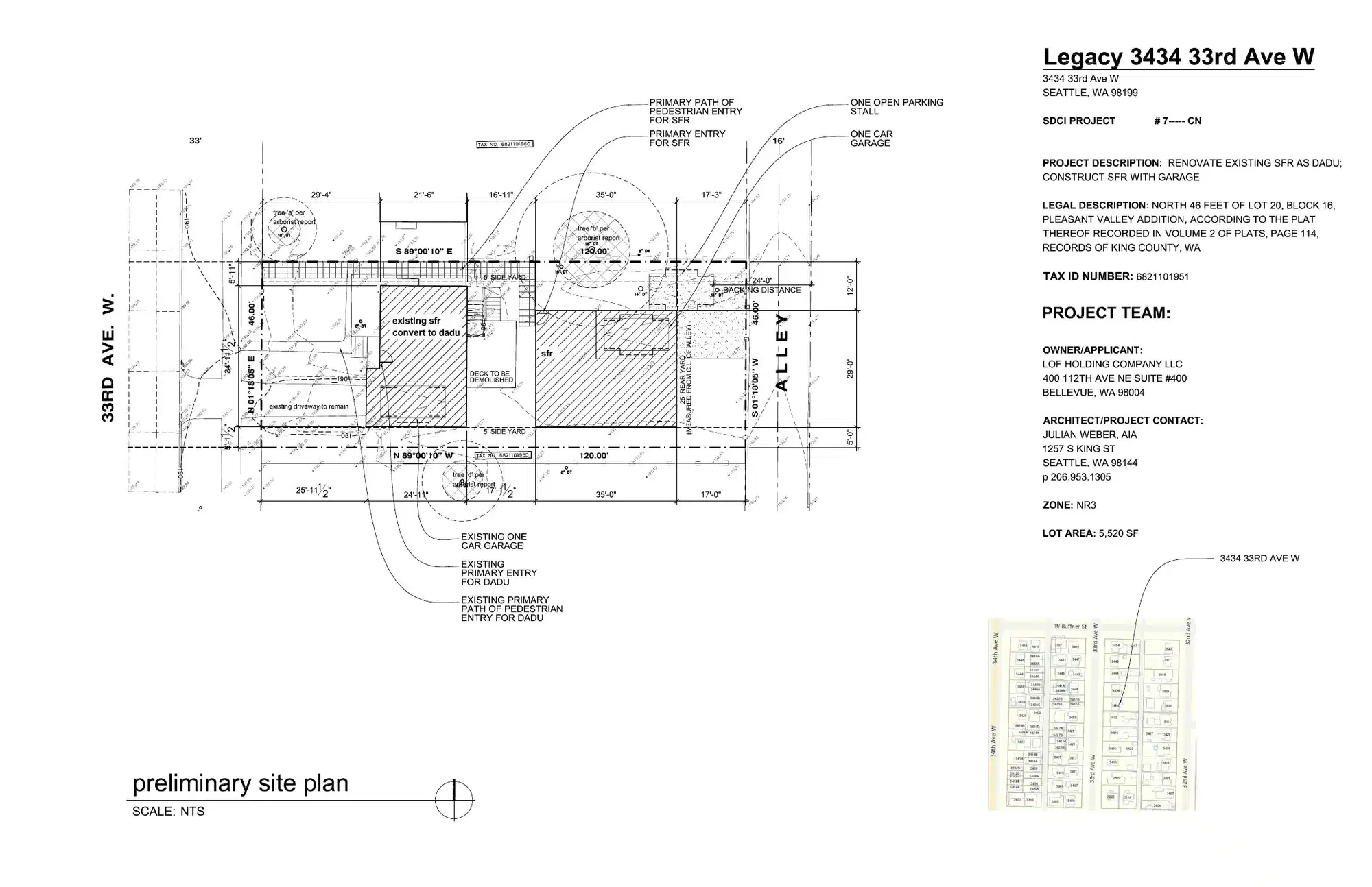 Site plan for 3436 33rd Ave W