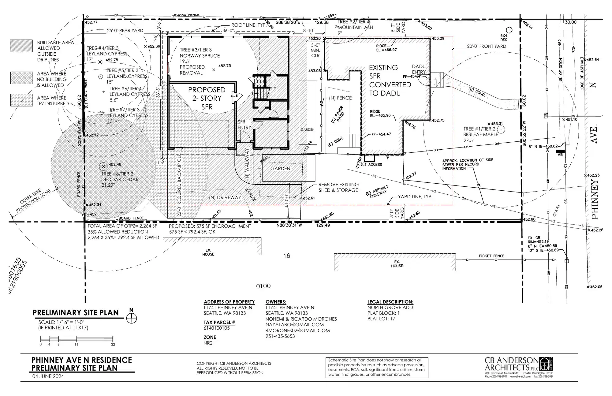 Site plan for 11743 Phinney Ave N