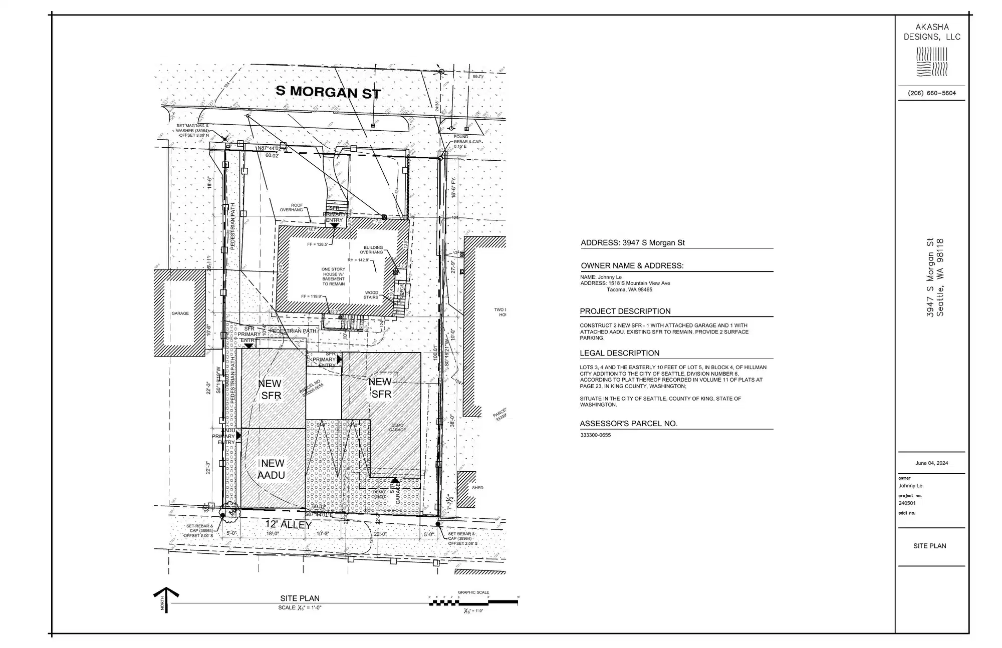 Site plan for 3943 A S Morgan St