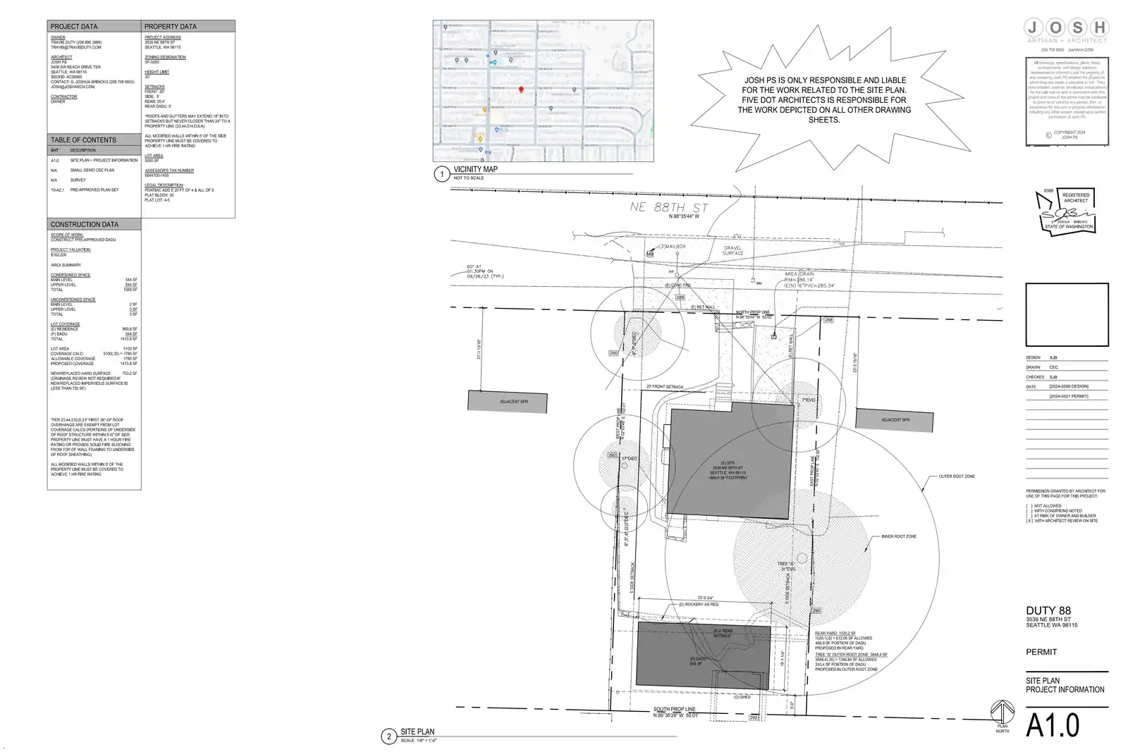 Site plan for 3537 NE 88th St