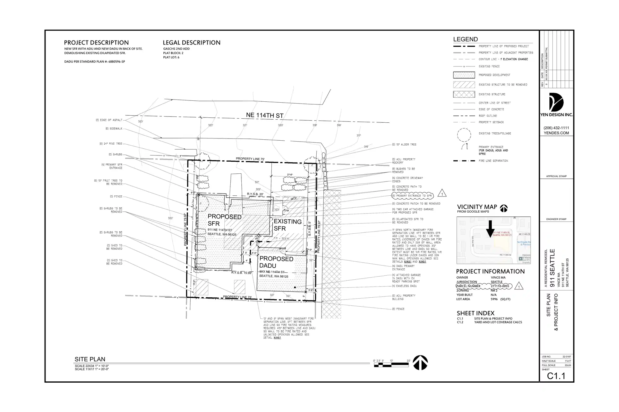 Site plan for 911 NE 114th St