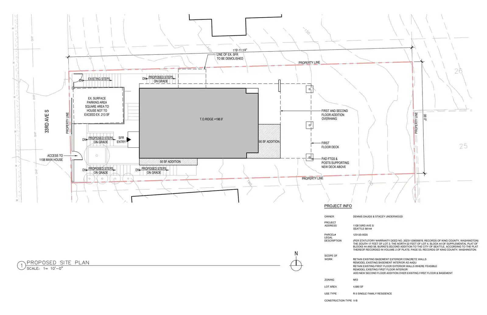 Site plan for 1108 33rd Ave S