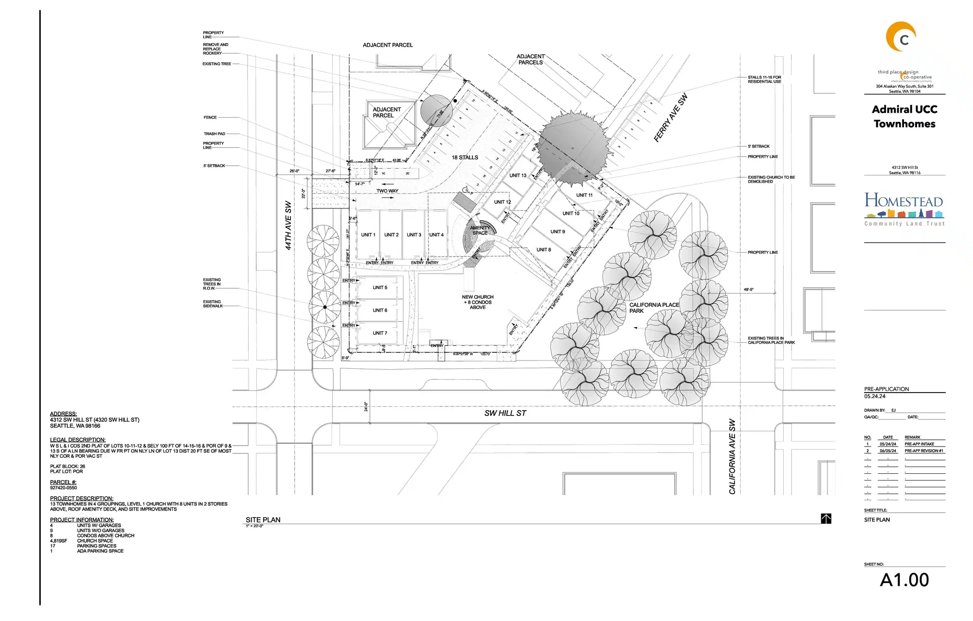 Site plan for 4312 SW Hill St