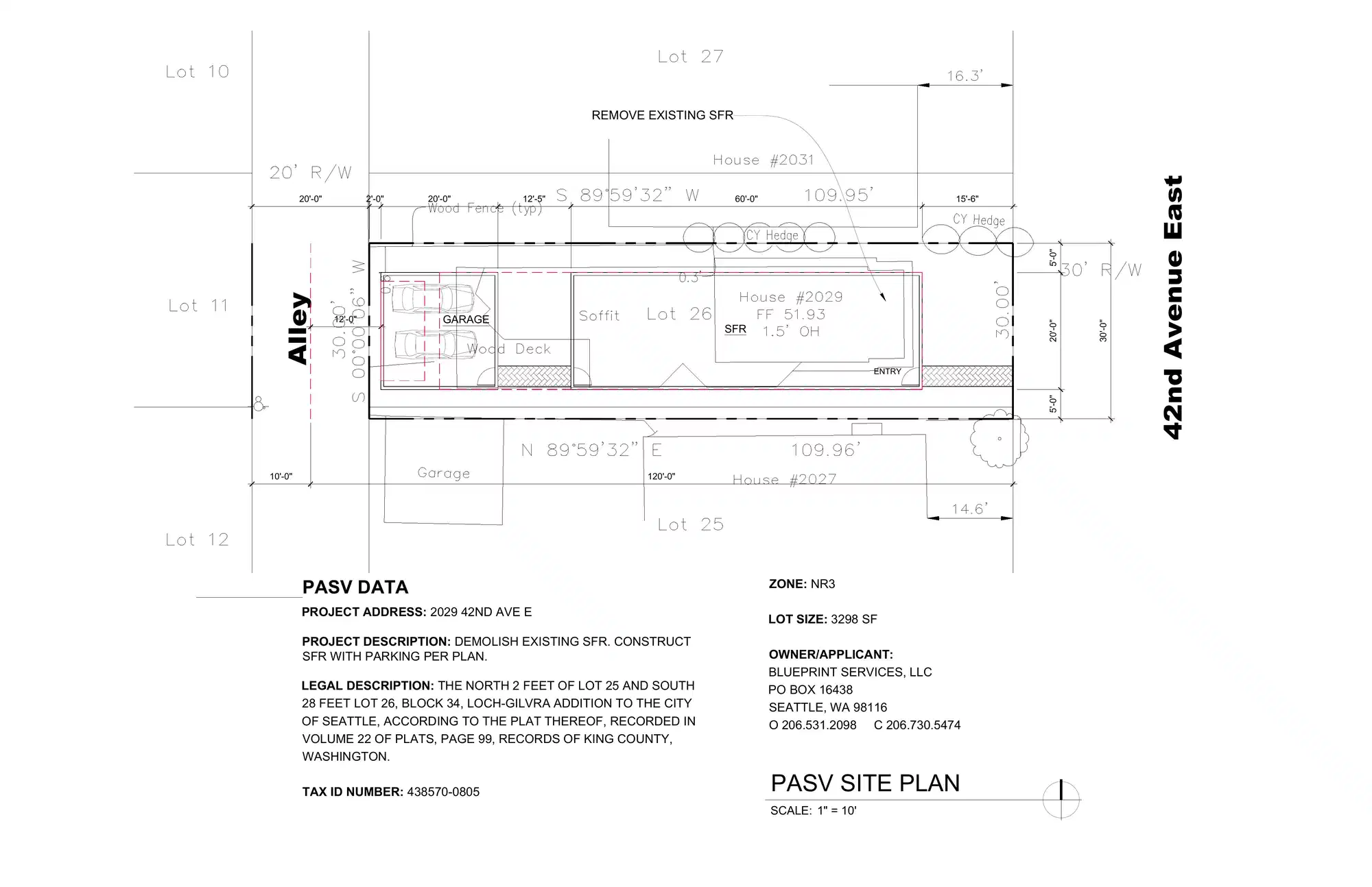 Site plan for 2029 42nd Ave E