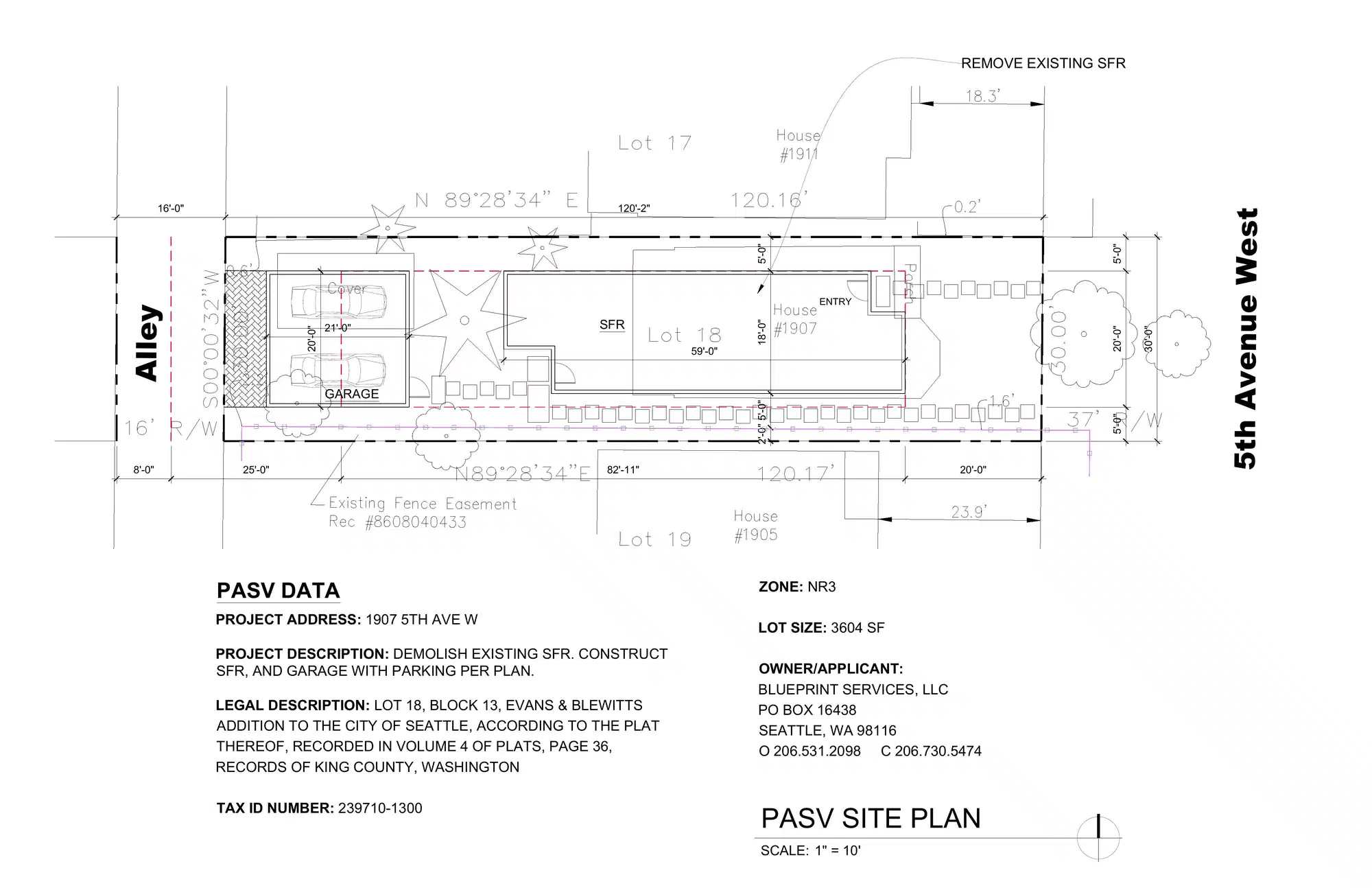 Site plan for 1907 5th Ave W