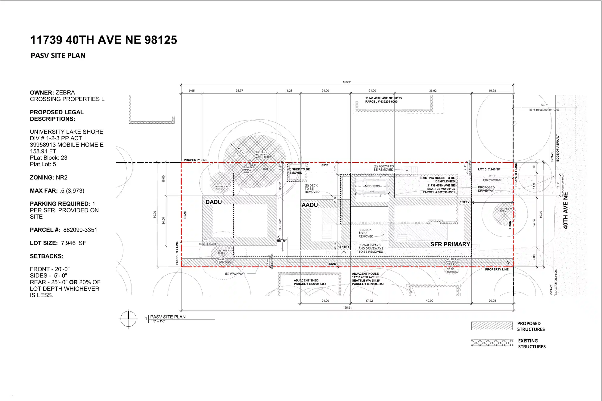 Site plan for 11739 40th Ave NE
