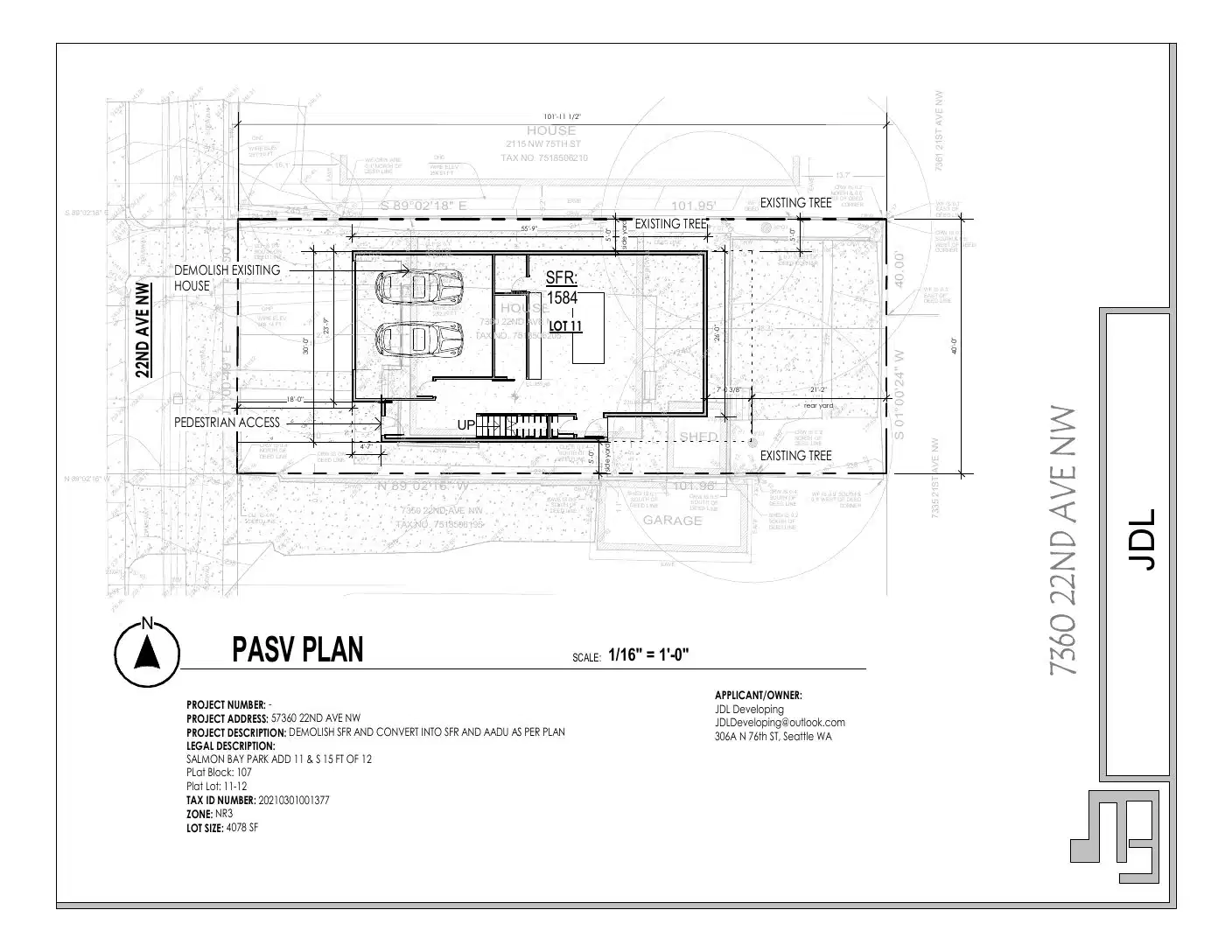 Site plan for 7360 22nd Ave NW