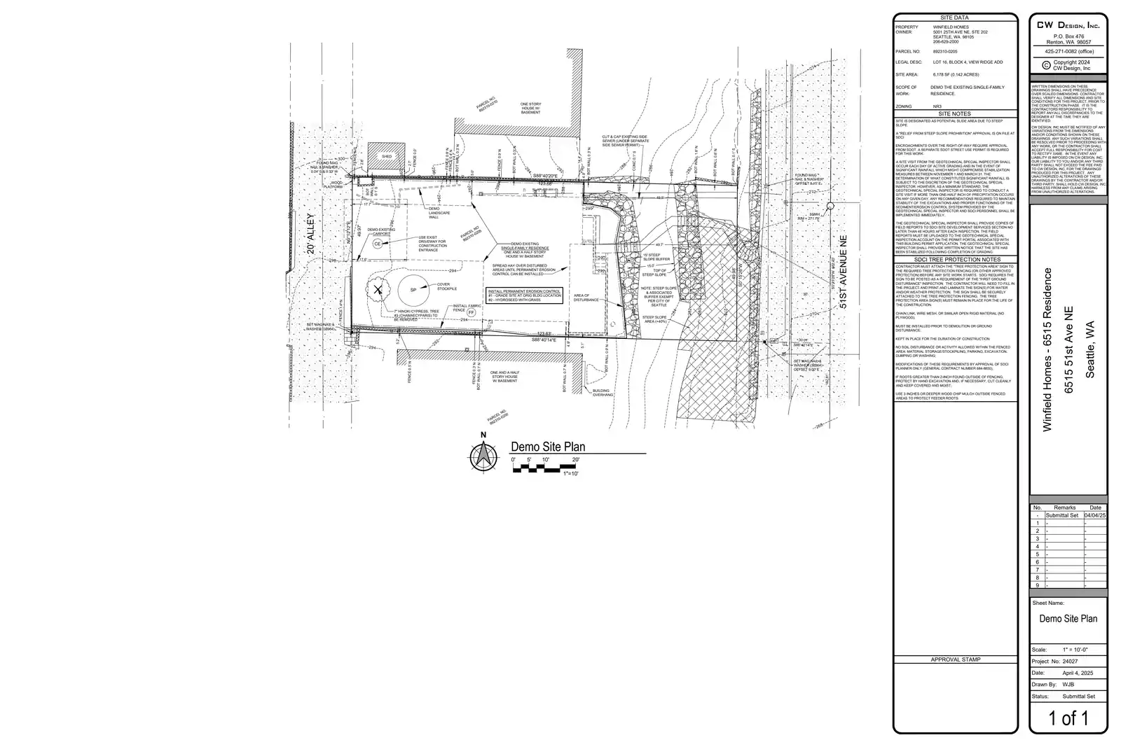 Site plan for 6515 51st Ave NE