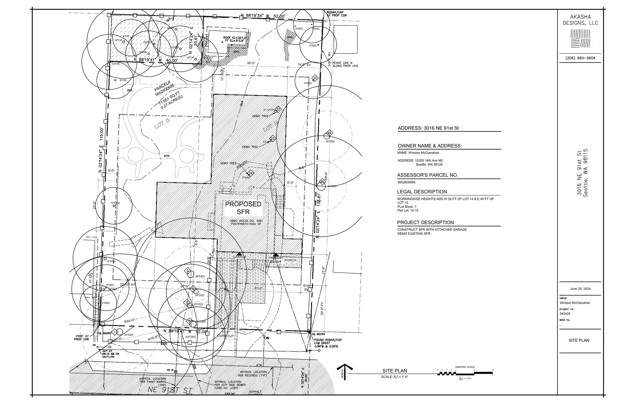 Site plan for 3016 NE 91st St