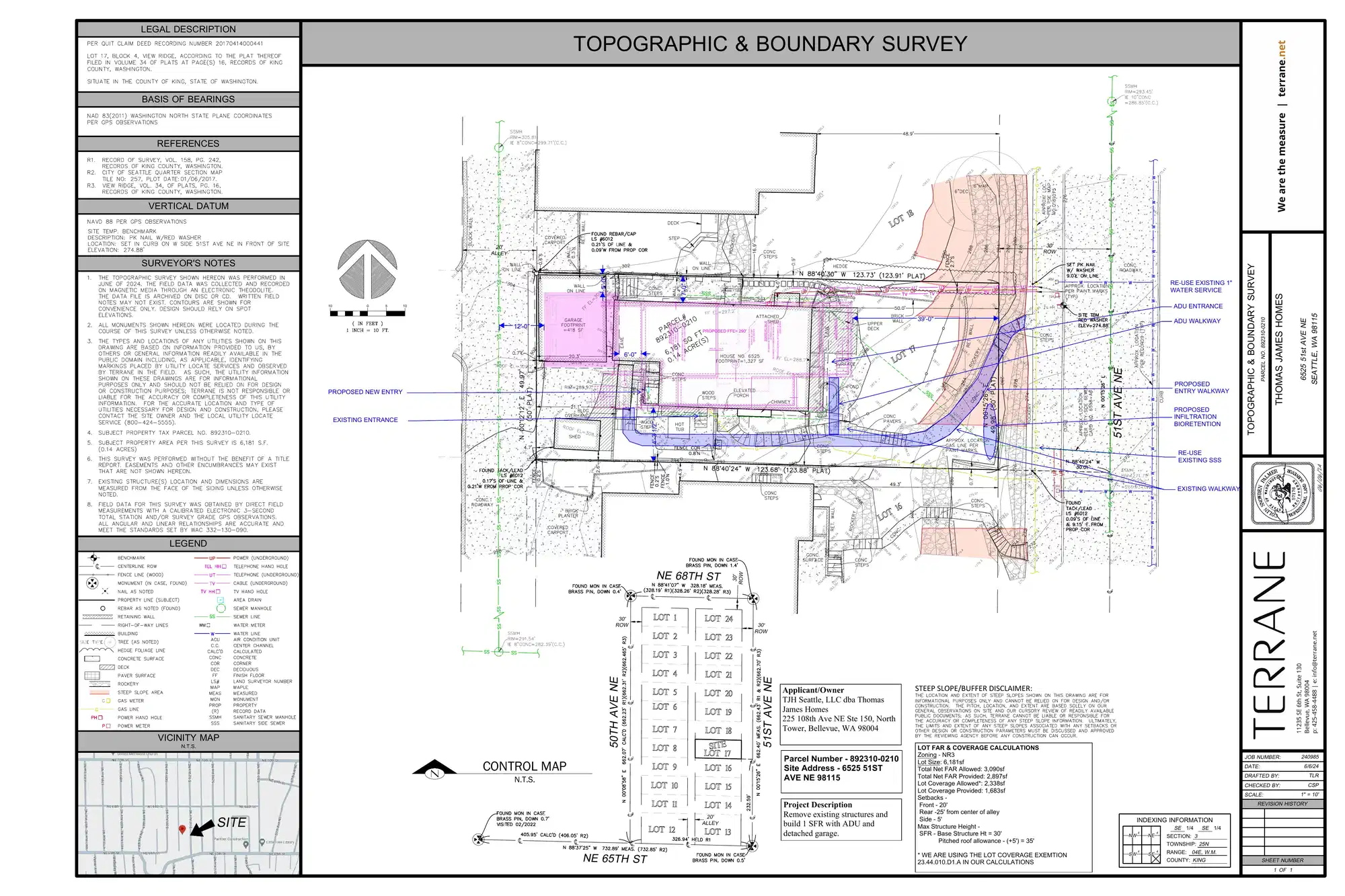 Site plan for 6525 51st Ave NE