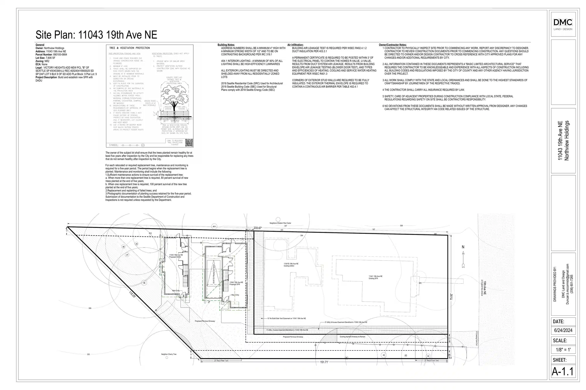 Site plan for 11043 19th Ave NE